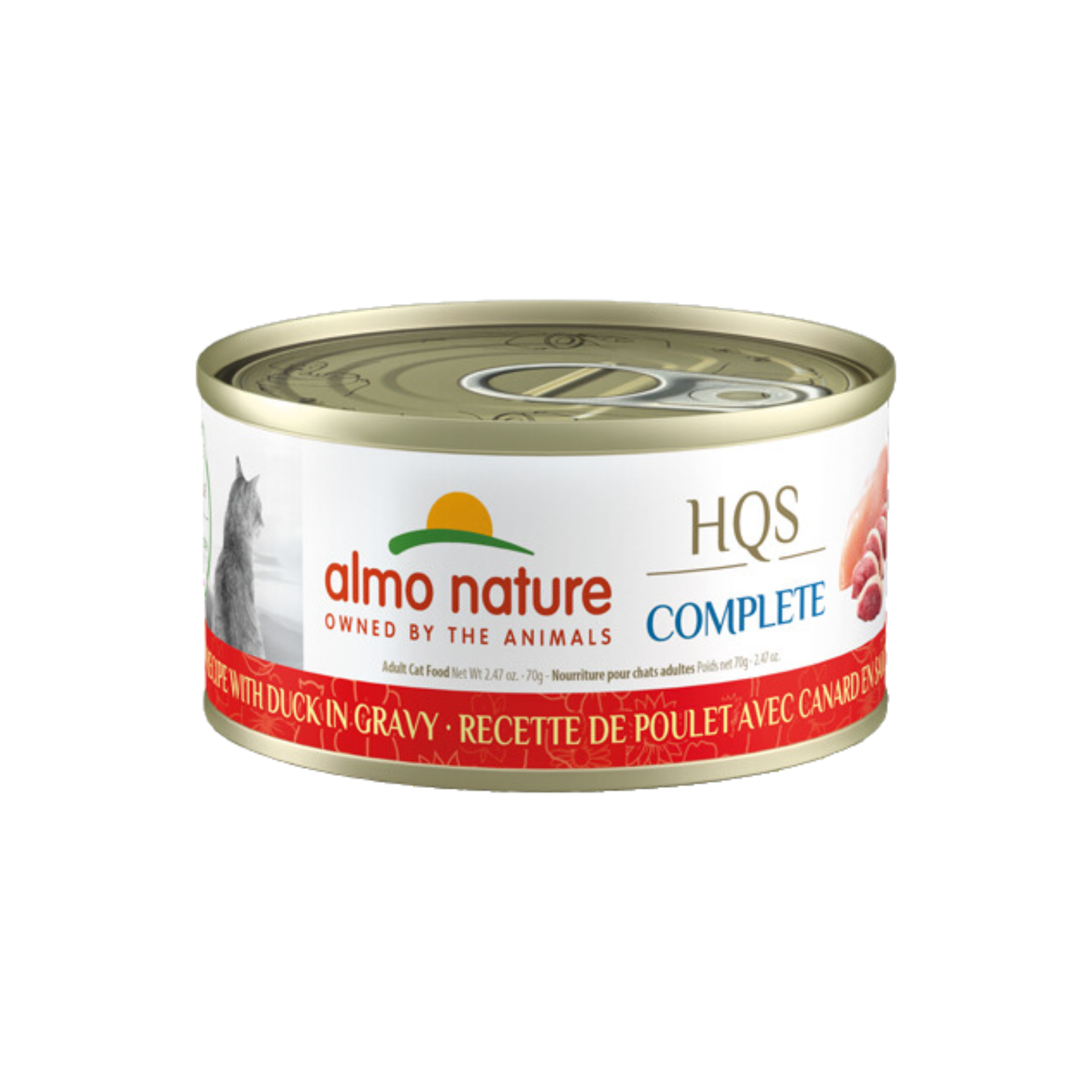 Almo Nature - Nourriture humide pour chat au poulet et au canard en sauce (morceaux déchiquetés)