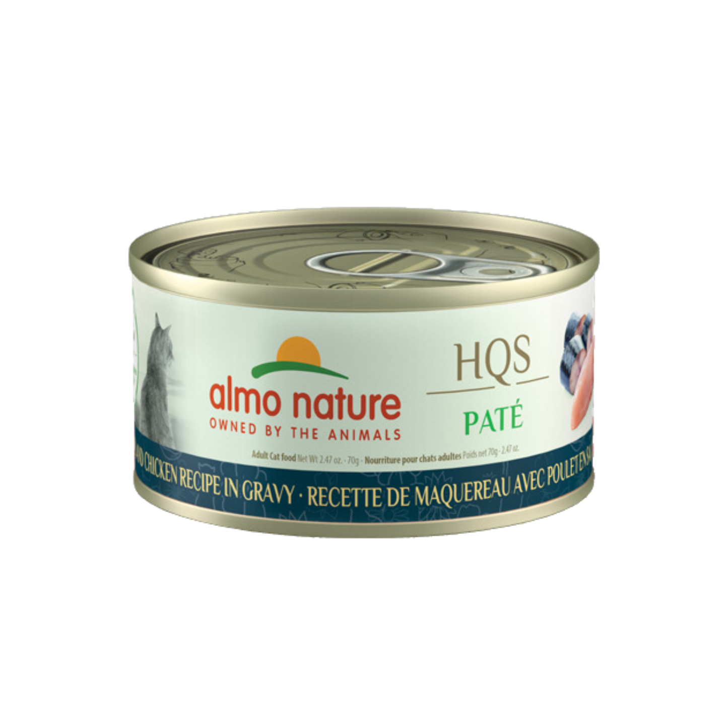 Almo Nature - Nourriture humide pour chat au maquereau et au poulet en sauce pour chat (pâté)