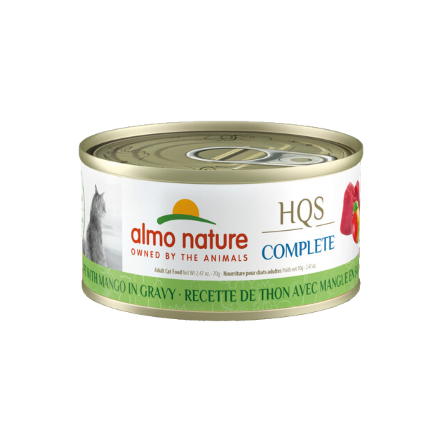 Almo Nature - Nourriture humide pour chat au thon et à la mangue en sauce (morceaux déchiquetés)