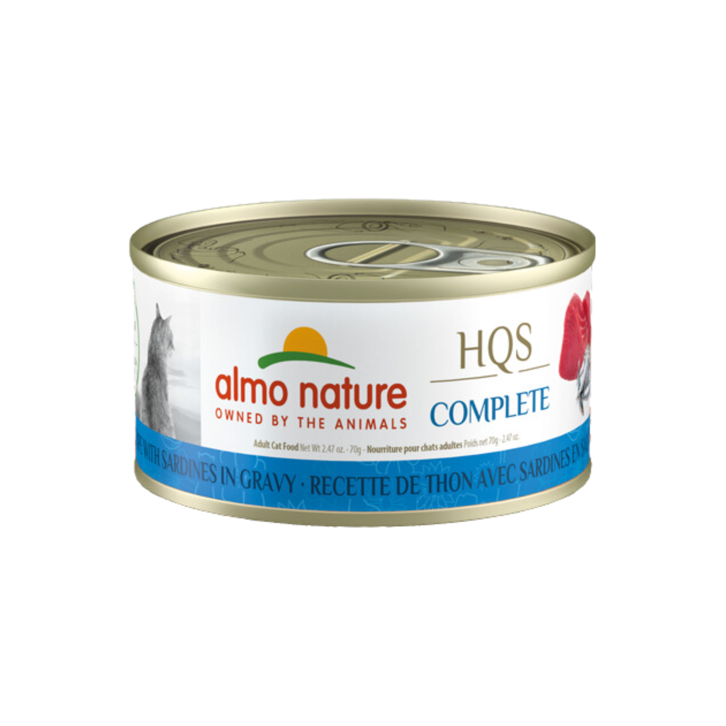 Almo Nature - Nourriture humide pour chat au thon et aux sardines en sauce (morceaux déchiquetés)