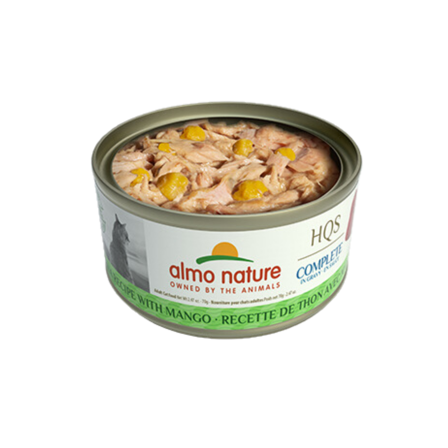 Almo Nature - Nourriture humide pour chat au thon et à la mangue en sauce (morceaux déchiquetés)