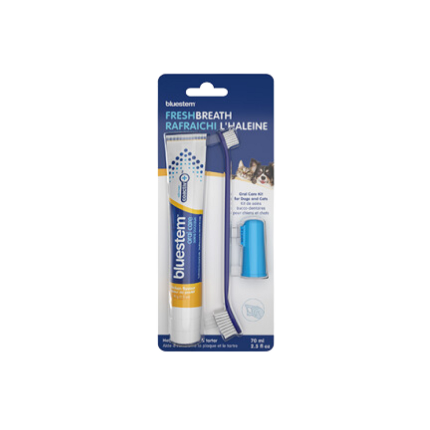 Bluestem - Dentifrice et kit de soins dentaires pour chien et chat (au poulet)