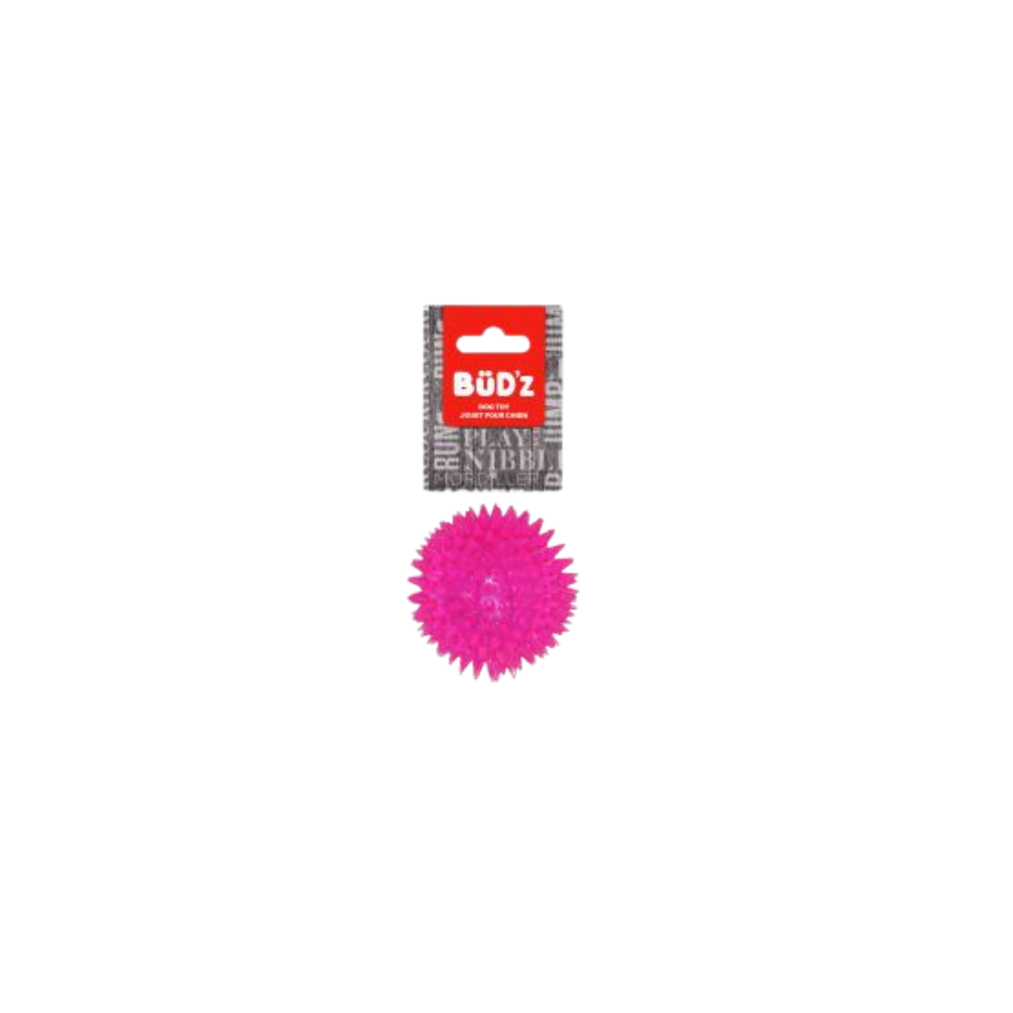 Bud'z - Balle à pointes pour chien (2,5 po, couleurs disponibles)