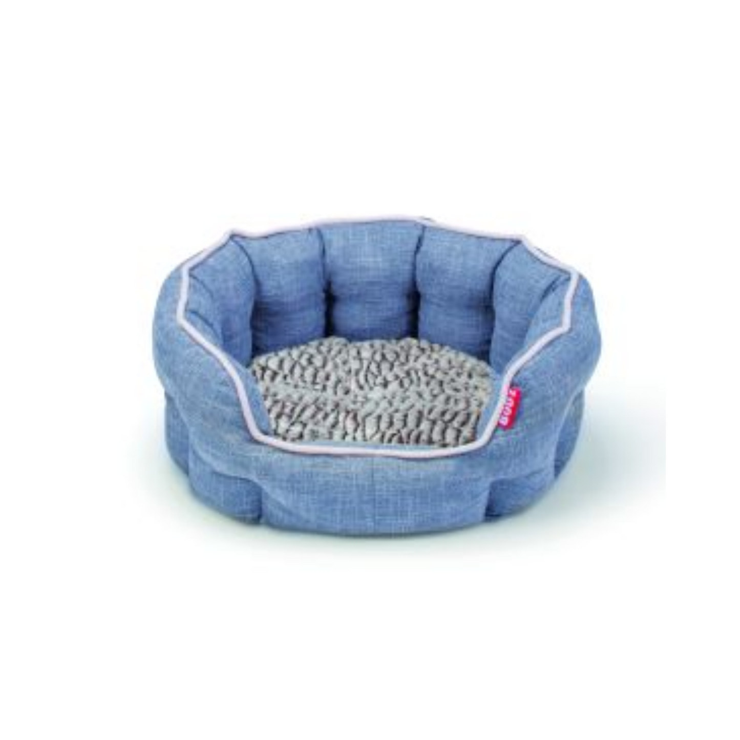 Bud'z - Lit douillet rond pour chat ou chien (bleu)