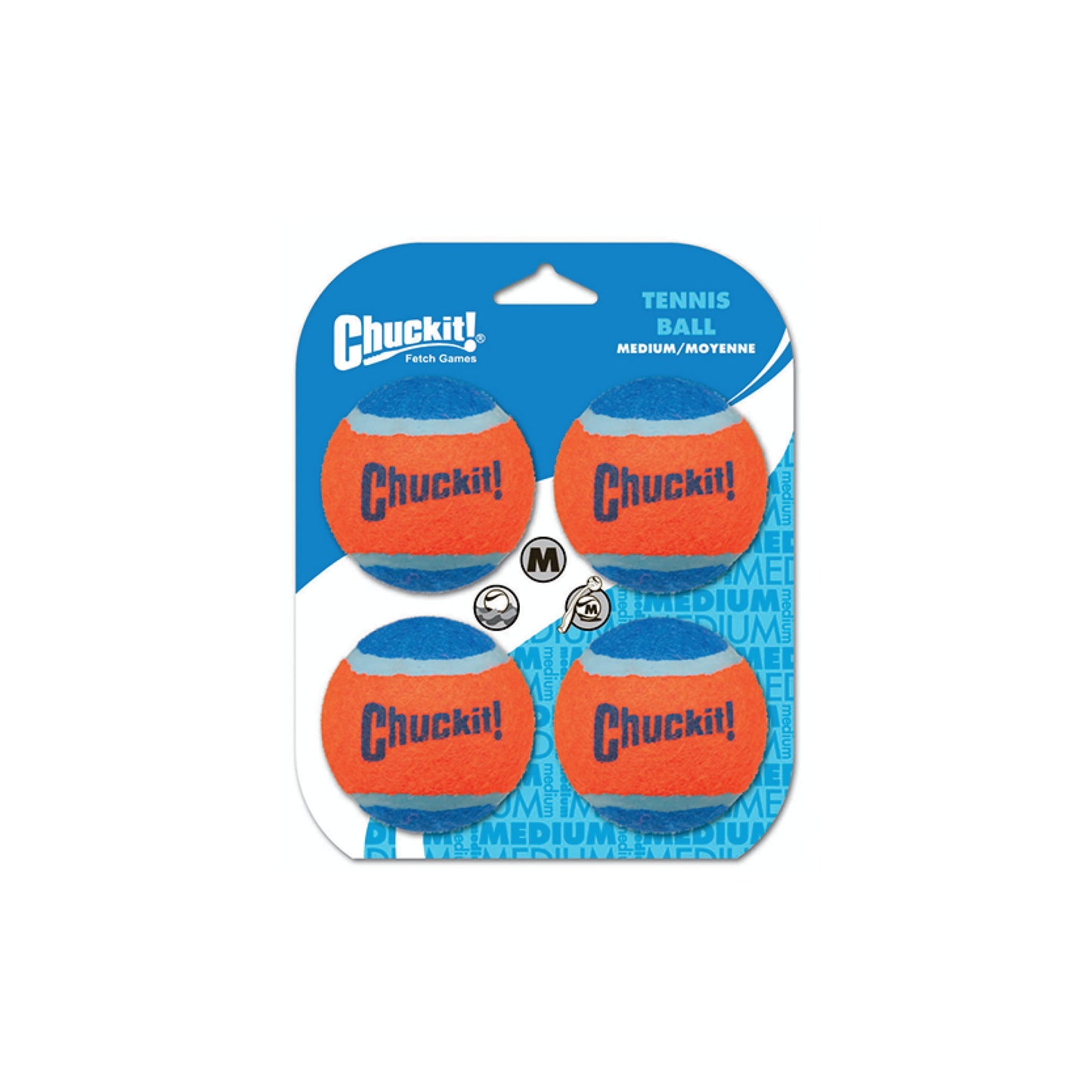 Chuckit ! - Balles de tennis moyenne pour chiens (lot de 4)