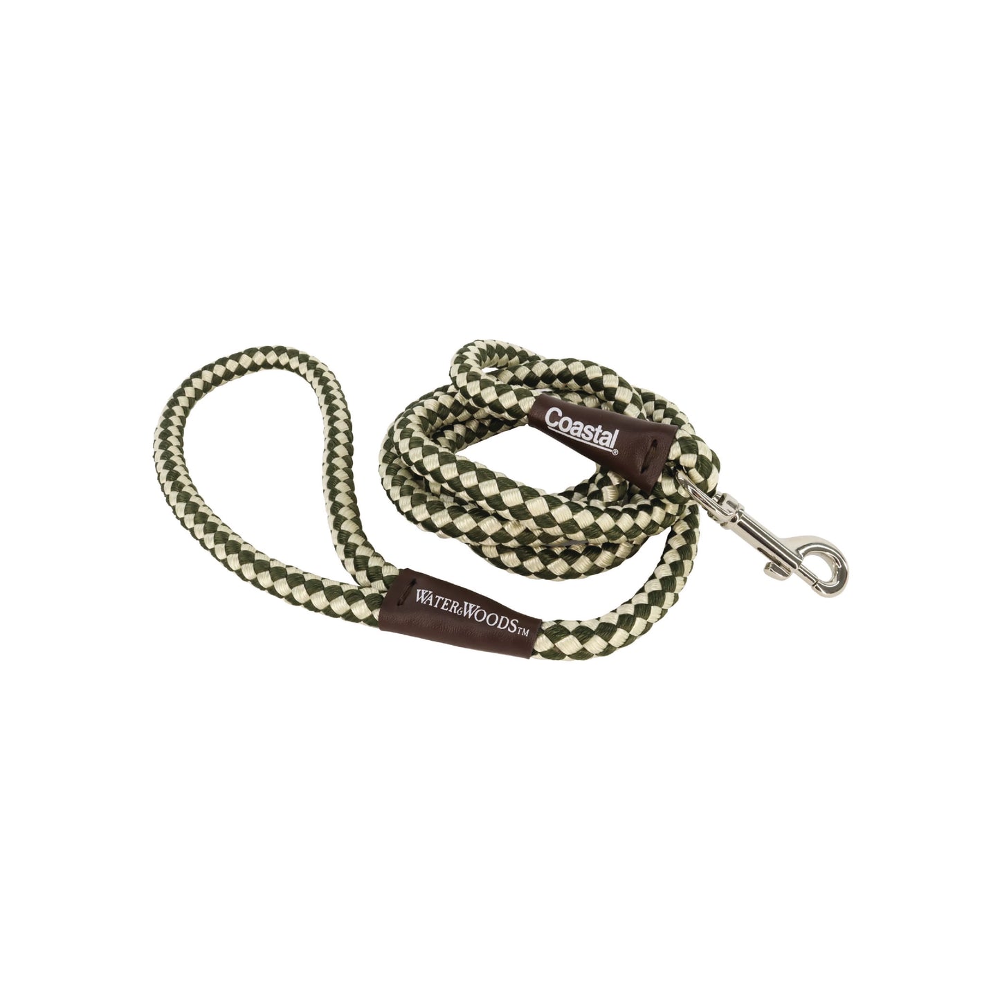 Coastal - Laisse en corde tressée (vert & blanc)