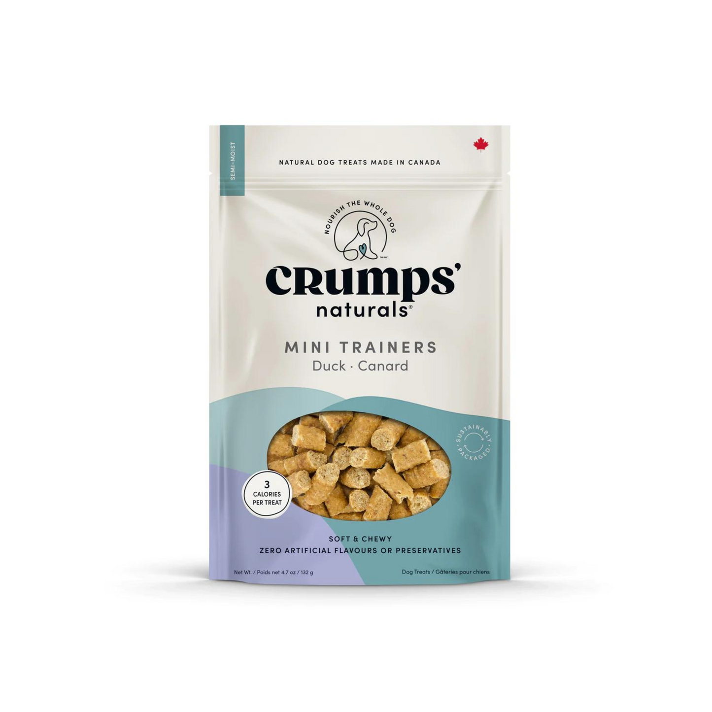 Crump's Natural - Mini friandises d'entraînement semi-humides pour chien (au canard)