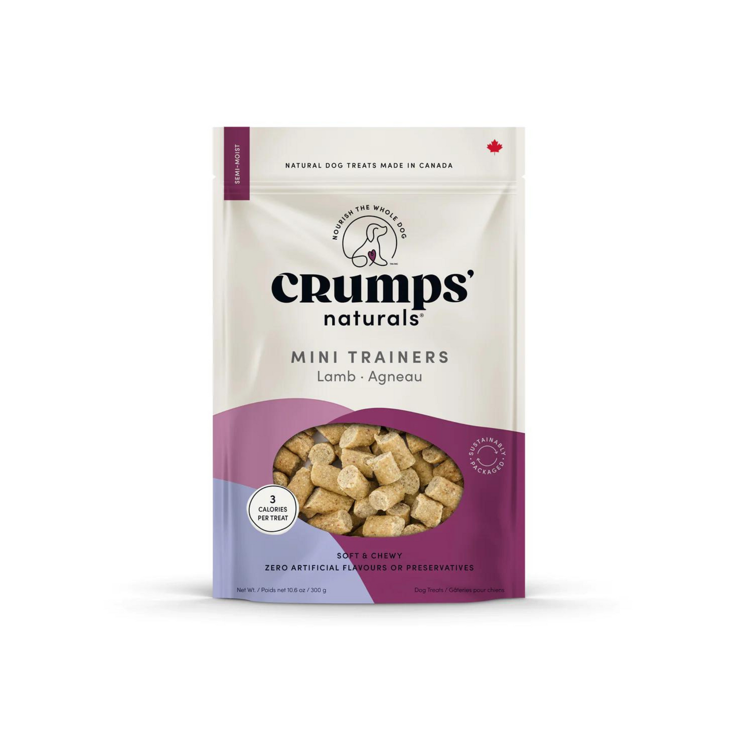 Crump's Natural - Mini friandises d'entraînement semi-humides pour chiens (à l'agneau)