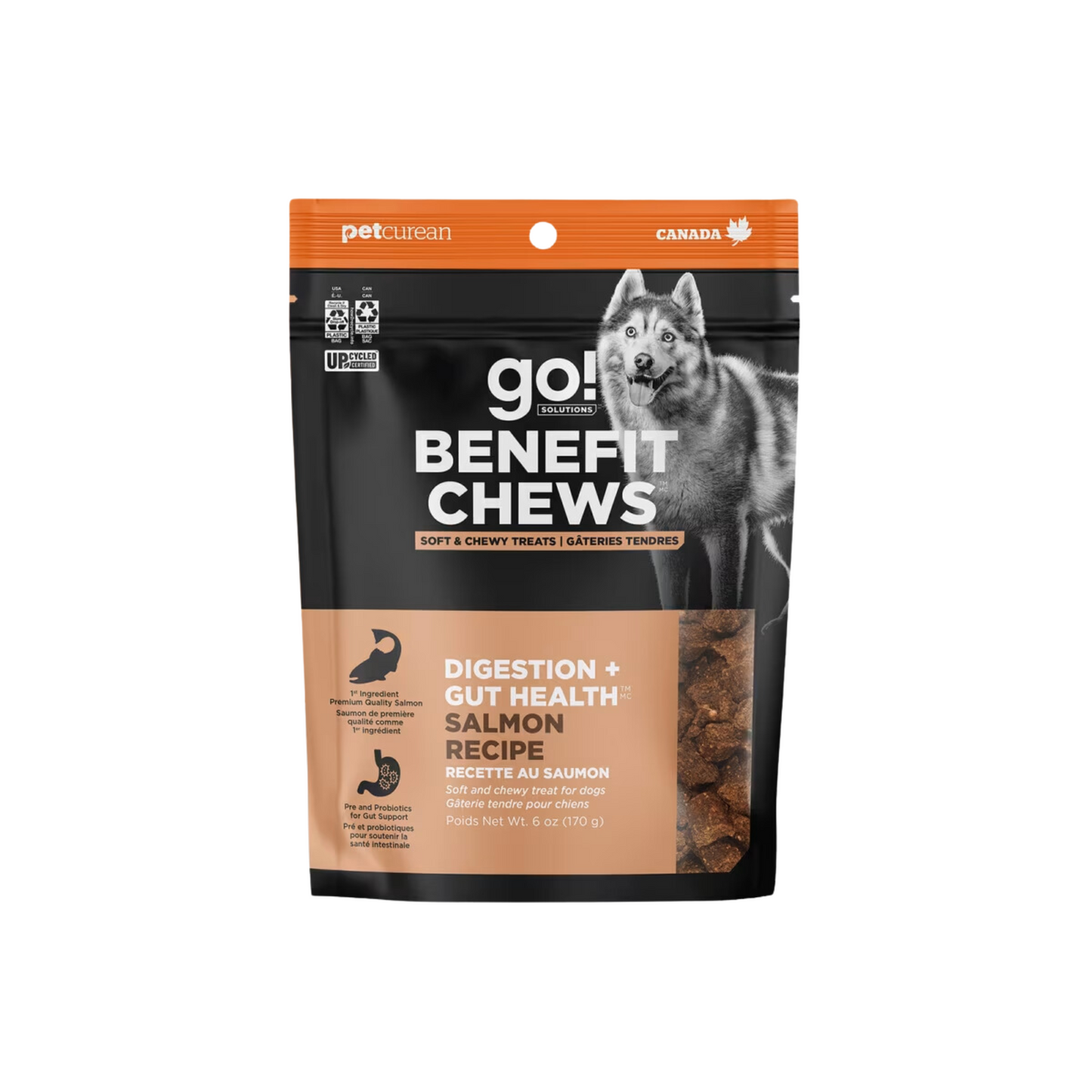 Go! - Digestion + Santé intestinale gâteries tendres pour chien (au saumon)