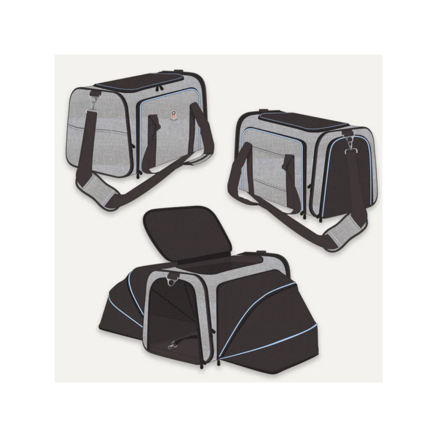 Gooez - Sac de transport extensible pour chat et chien