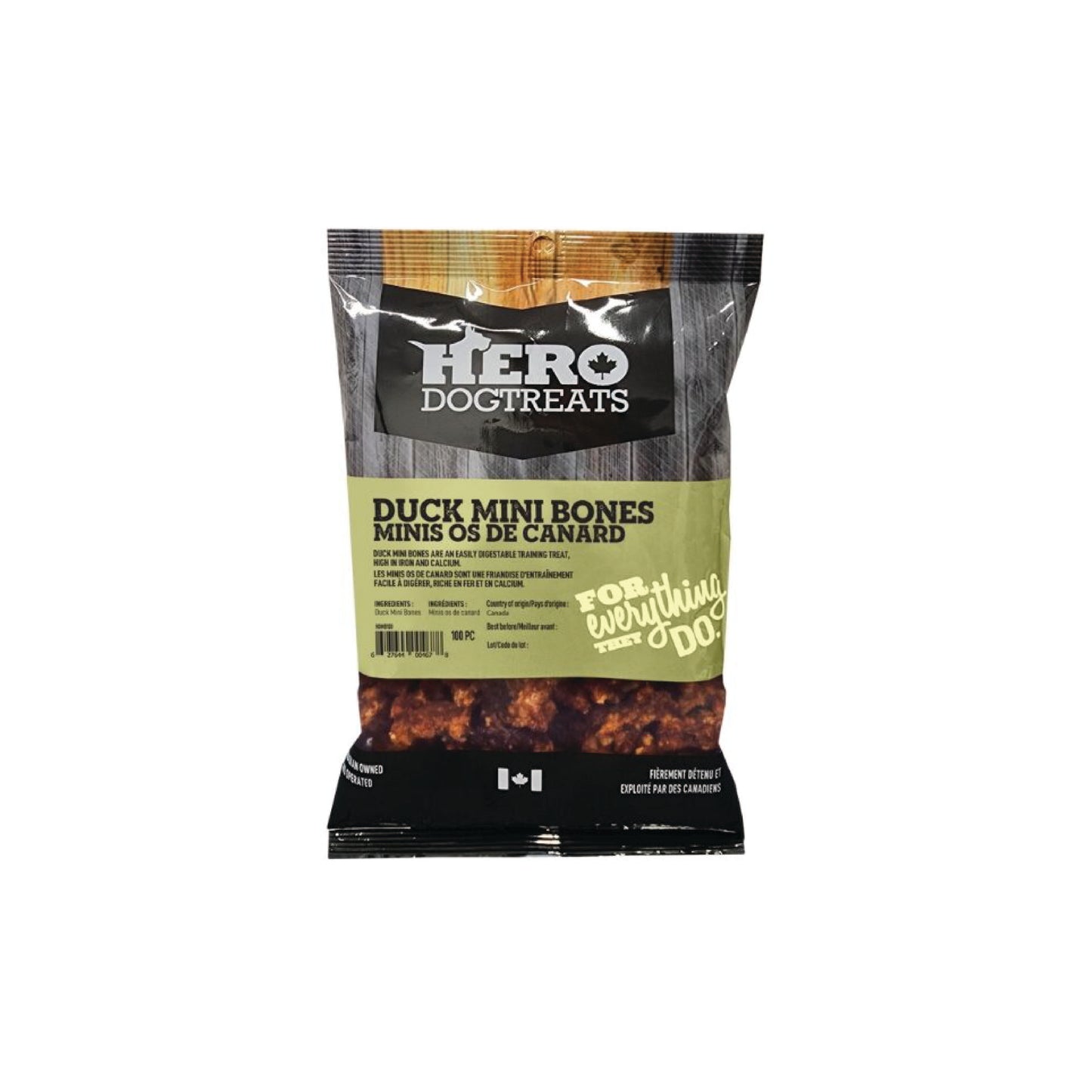 Hero Dog Treats - Gâteries d'entraînement mini os au canard