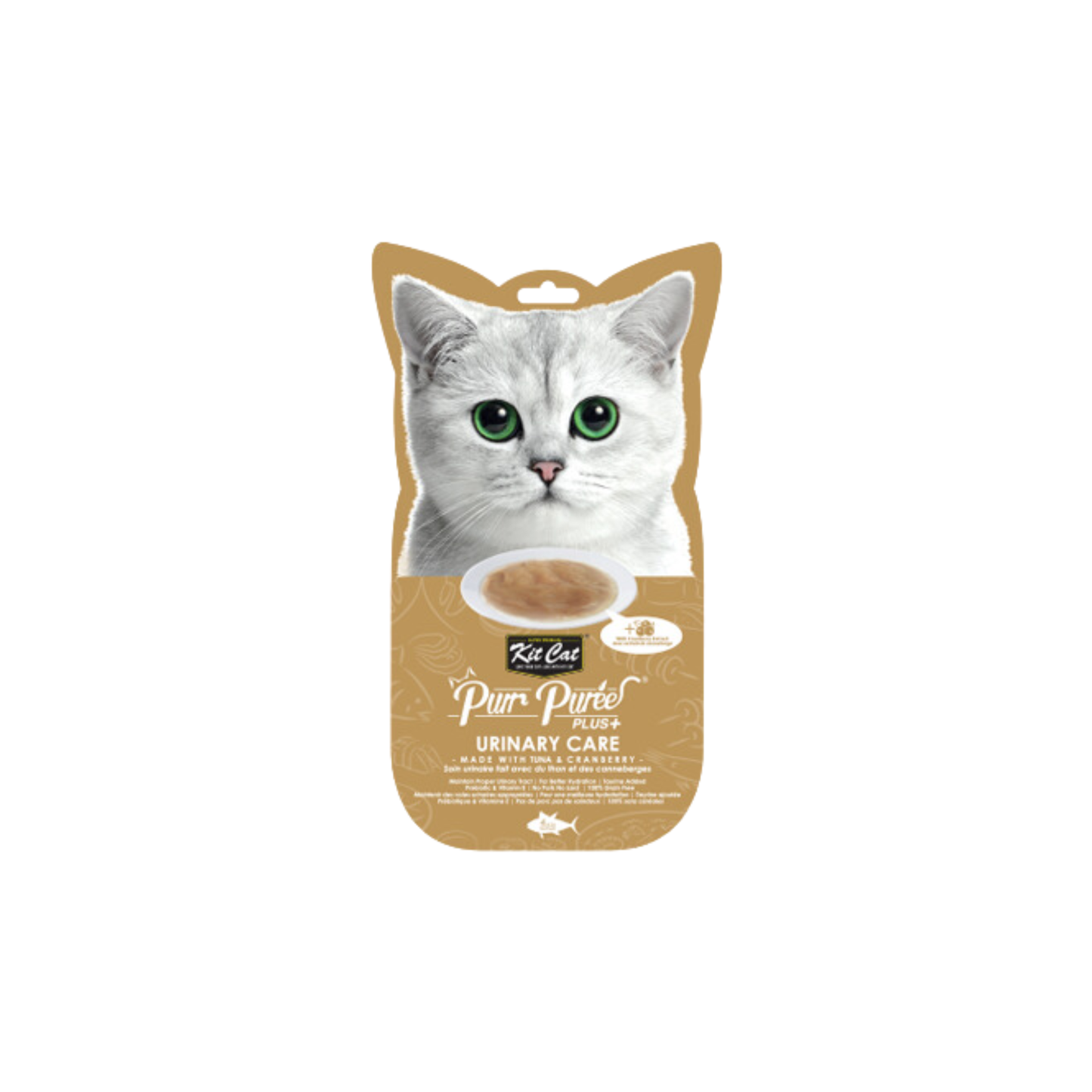 Kit Cat - Purr Purées® friandise en tubes soin urinaire au thon et aux canneberges (4 x 15g)
