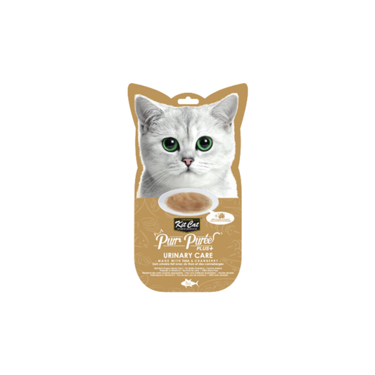 Kit Cat - Purr PuréesŸ PLUS Urinary Care with Tuna & Cranberry Wet Cat Treat (4 x 15g)