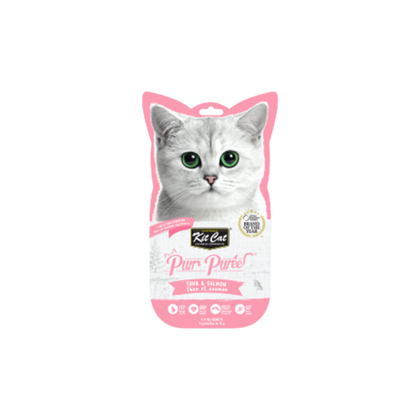 Kit Cat - Purr Purées® friandise en tubes au thon et au saumon (4 x 15g)