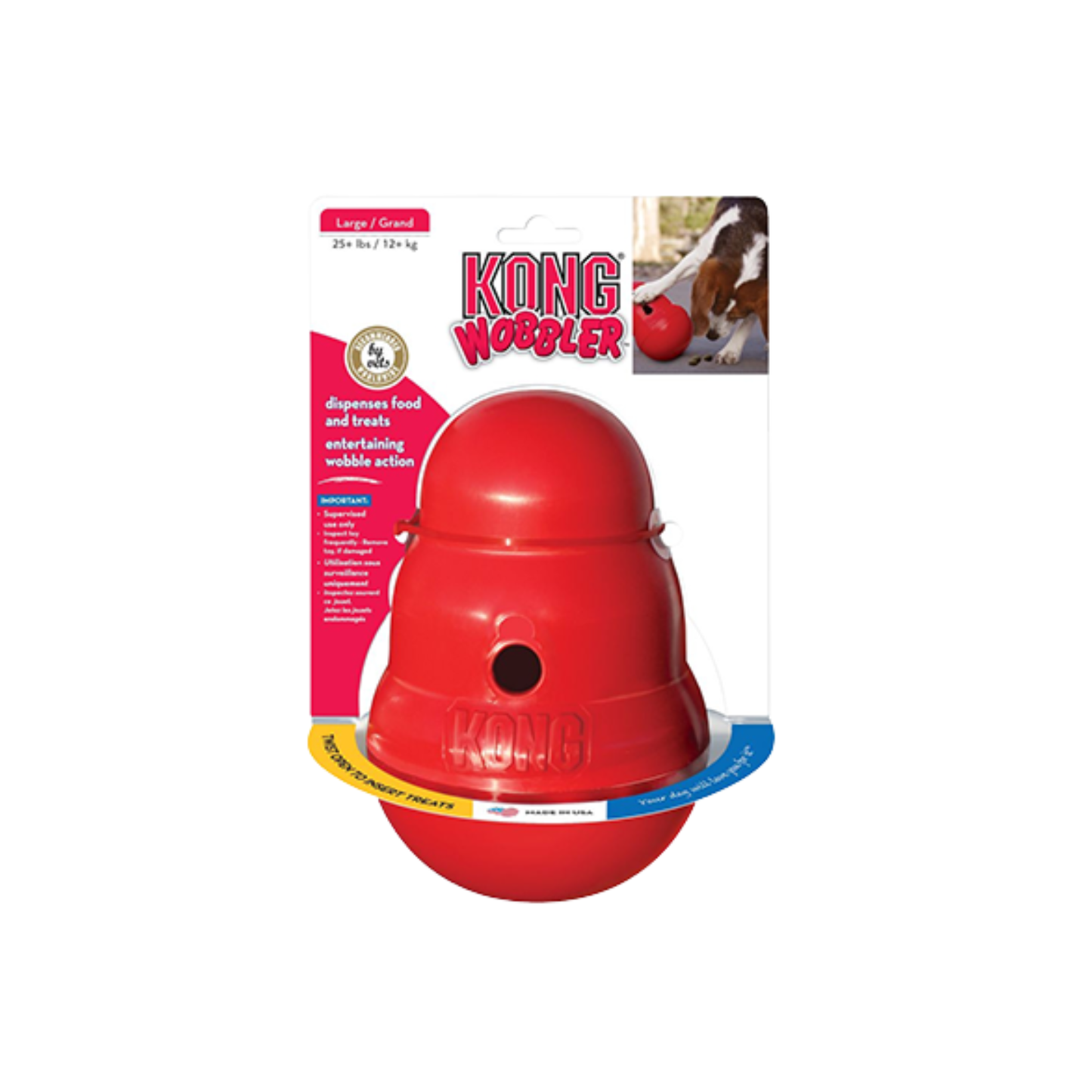 Kong - Jouet interactif pour chien Wobbler (grand)