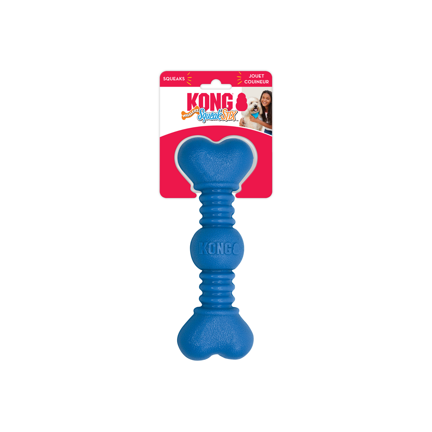 Kong - Bâton pour chien SqueakStix Wigglerz (Moyen)