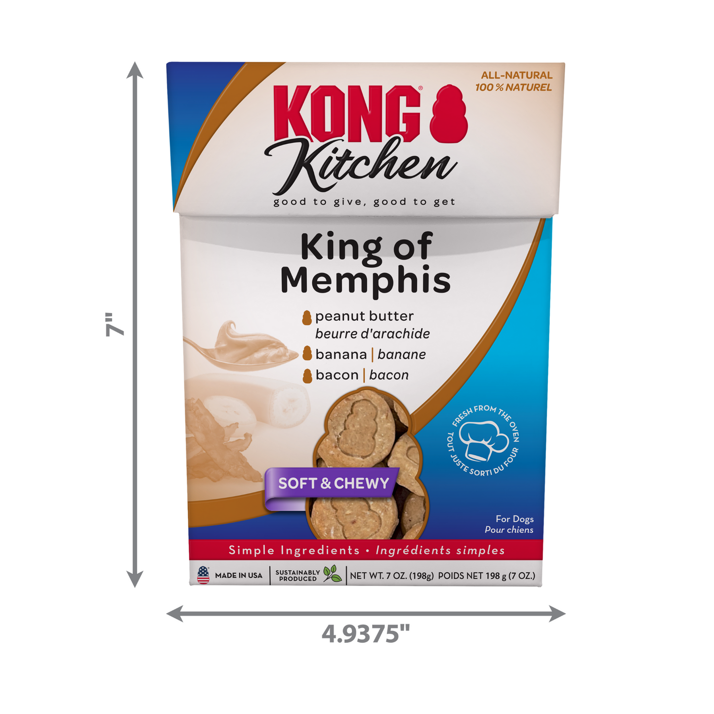 Kong - Friandises moelleuses pour chien au beurre de cacahuète King of Memphis