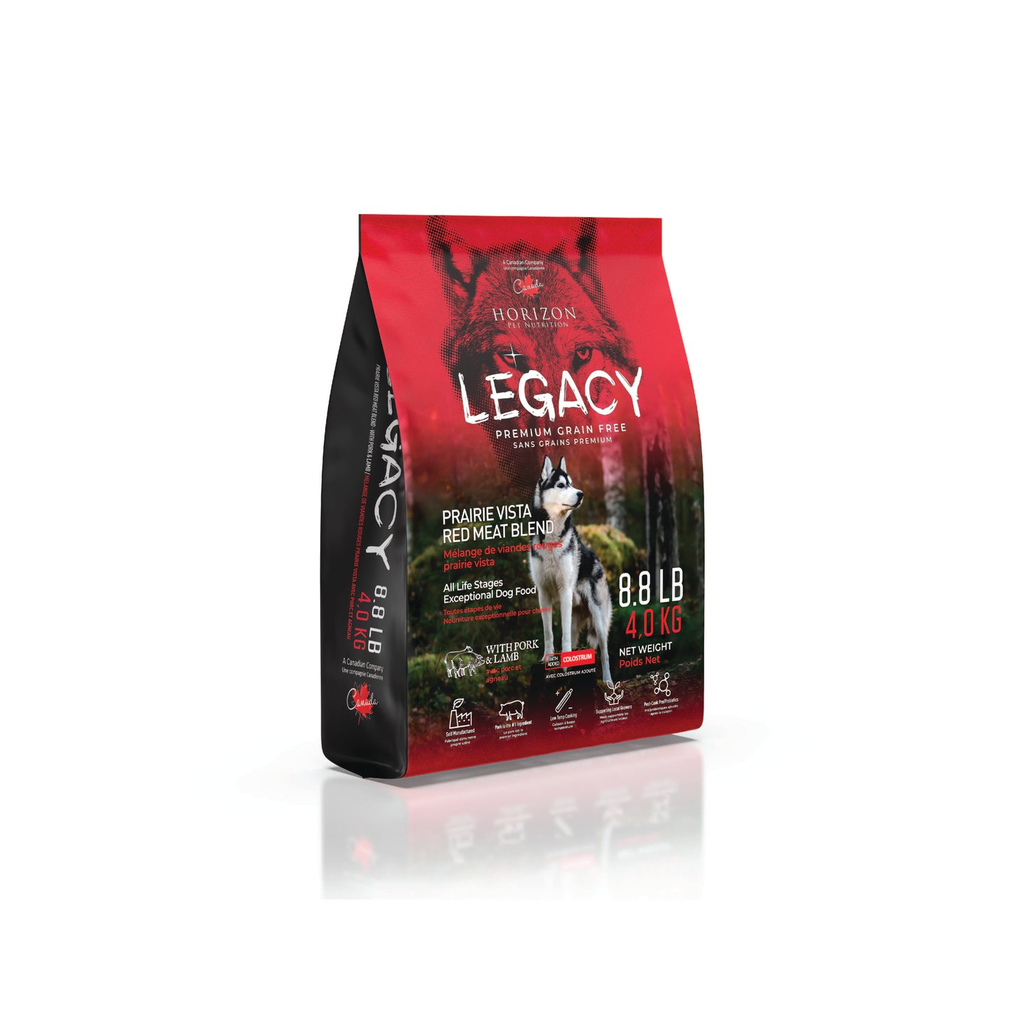 Legacy - Nourriture pour chien à la viande rouge Prairie Vista (porc et agneau, sans grains)
