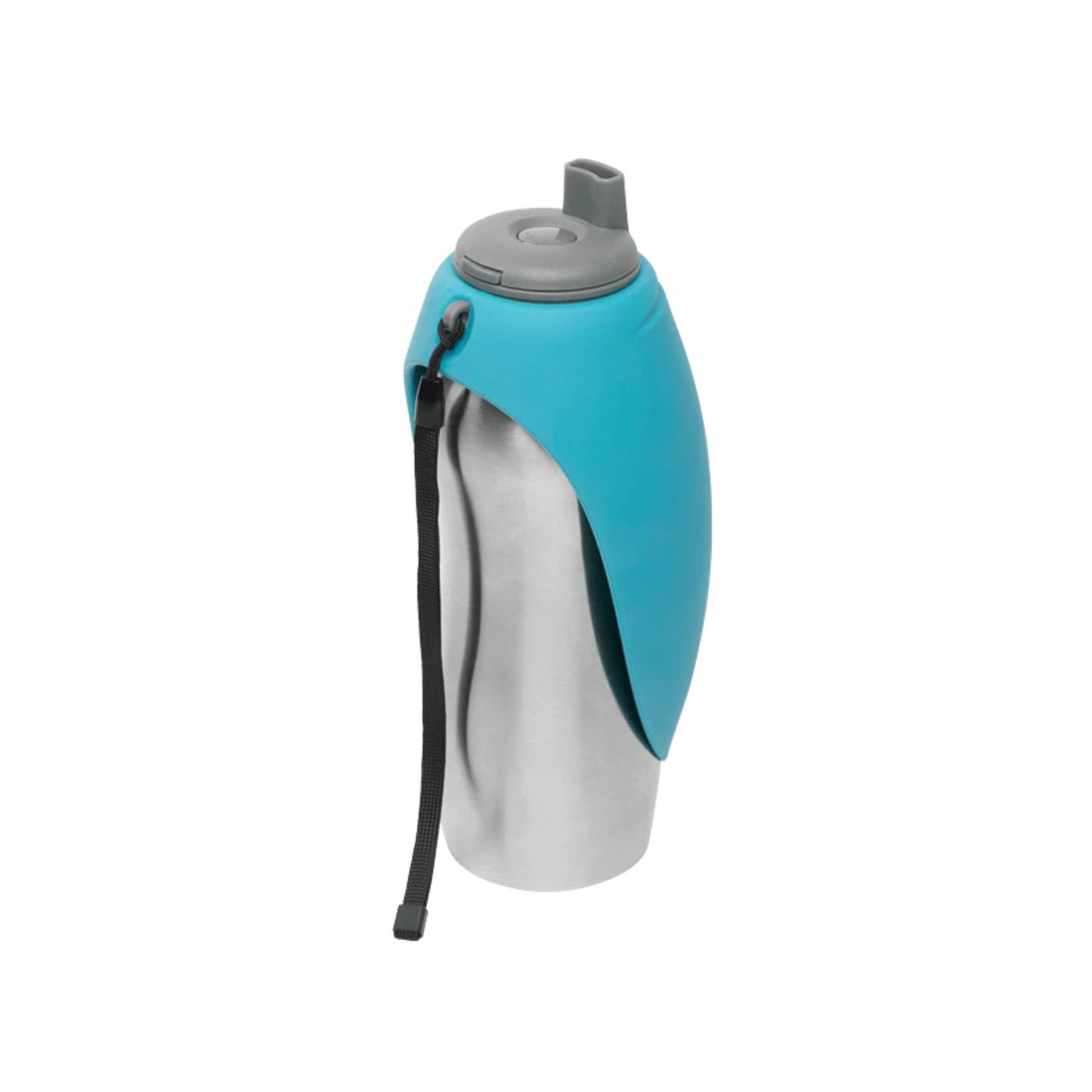 Messy Mutts - Bouteille d'eau de voyage pour chien en acier inoxydable avec bol rabattable en silicone