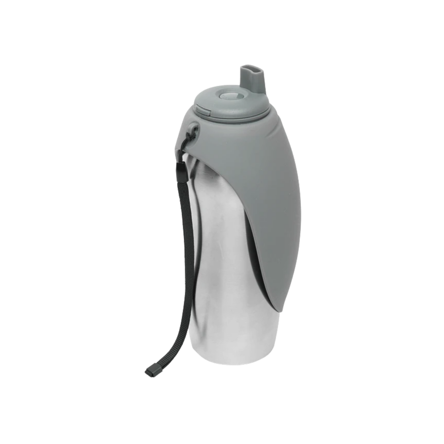 Messy Mutts - Bouteille d'eau de voyage pour chien en acier inoxydable avec bol rabattable en silicone