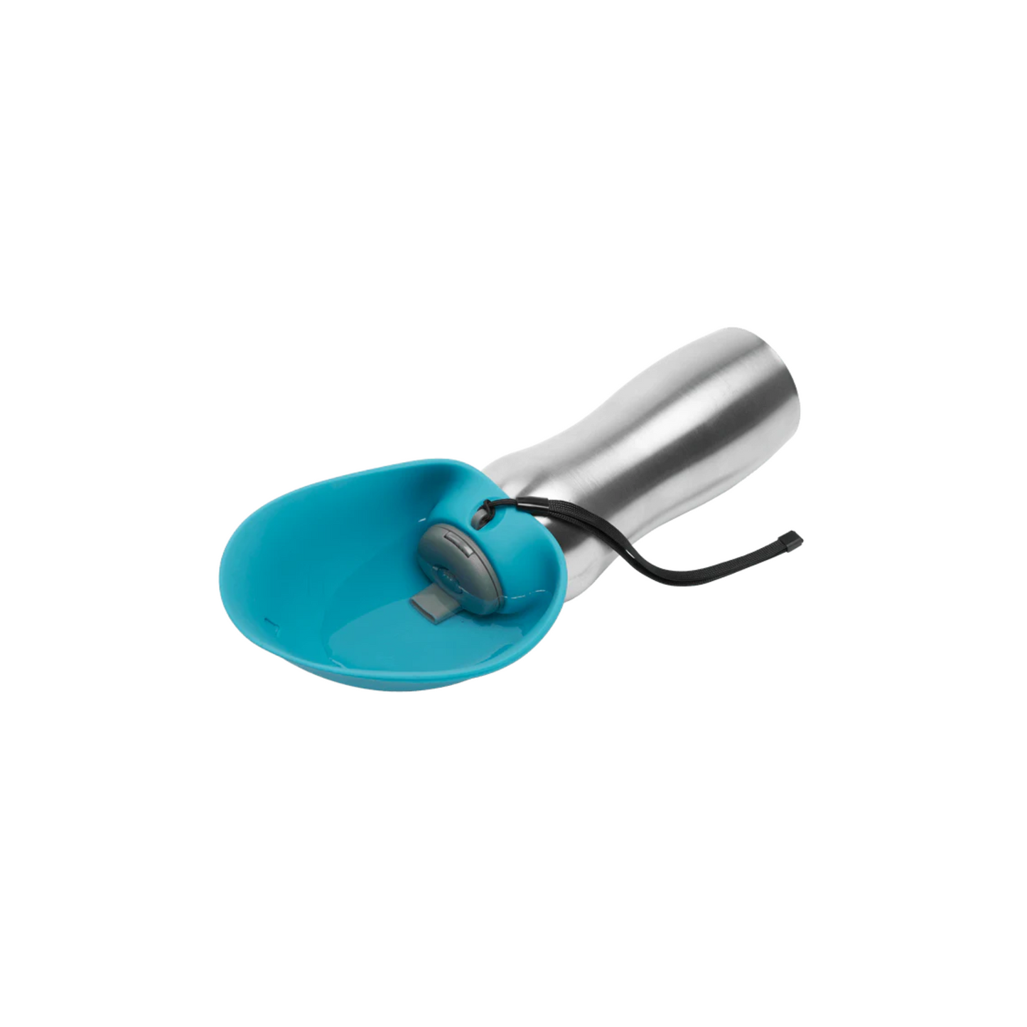 Messy Mutts - Bouteille d'eau de voyage pour chien en acier inoxydable avec bol rabattable en silicone