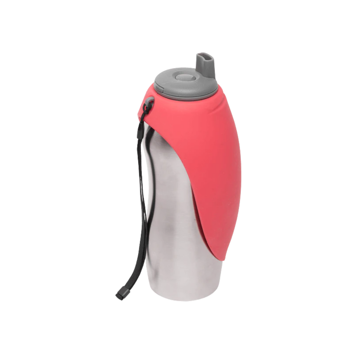 Messy Mutts - Bouteille d'eau de voyage pour chien en acier inoxydable avec bol rabattable en silicone