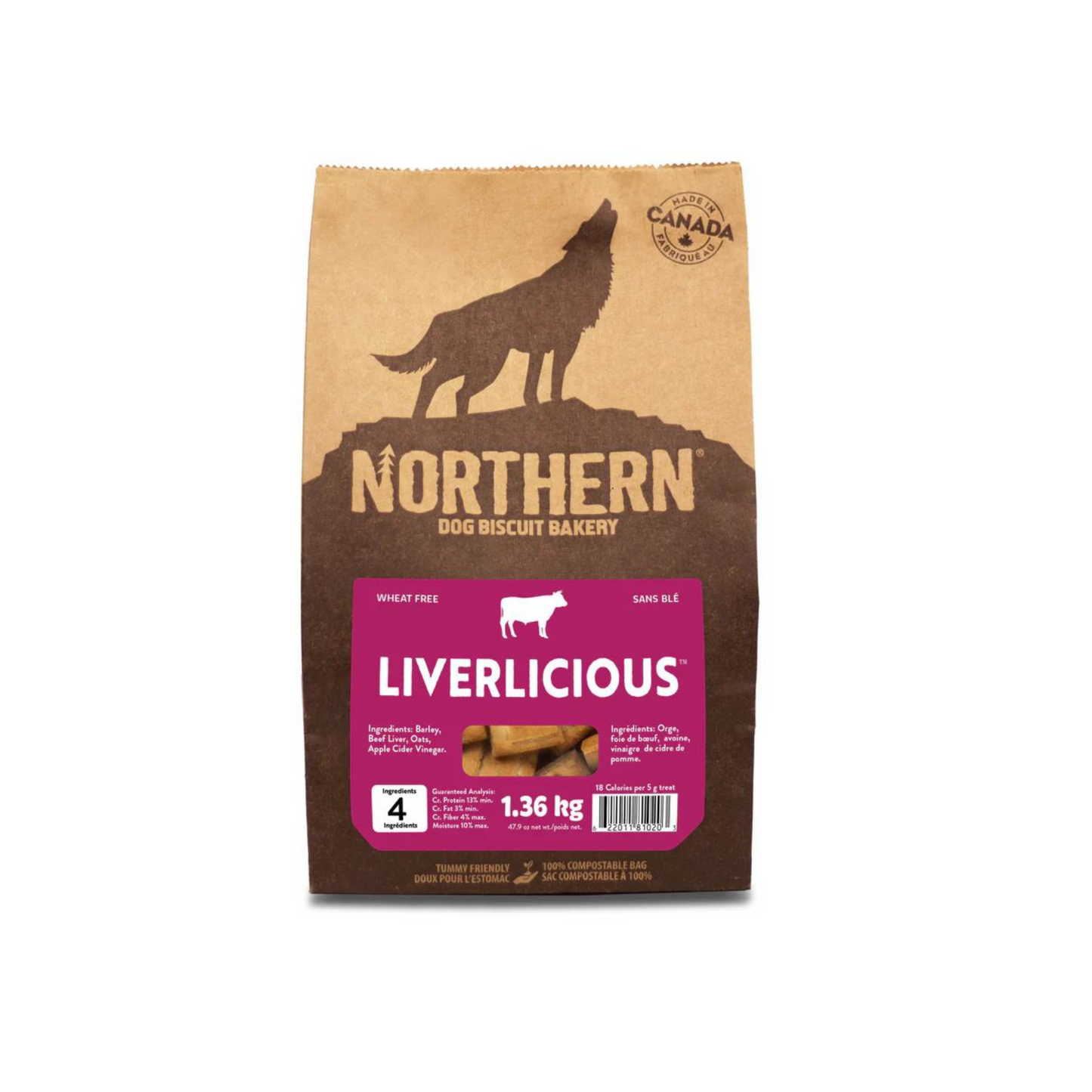 Northern Classic - Biscuits pour chiens sans blé (foie de bœuf)