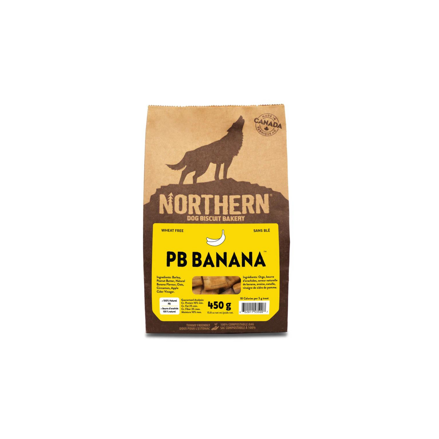 Northern Classic - Biscuits pour chien sans blé (beurre d'arachide et banane)