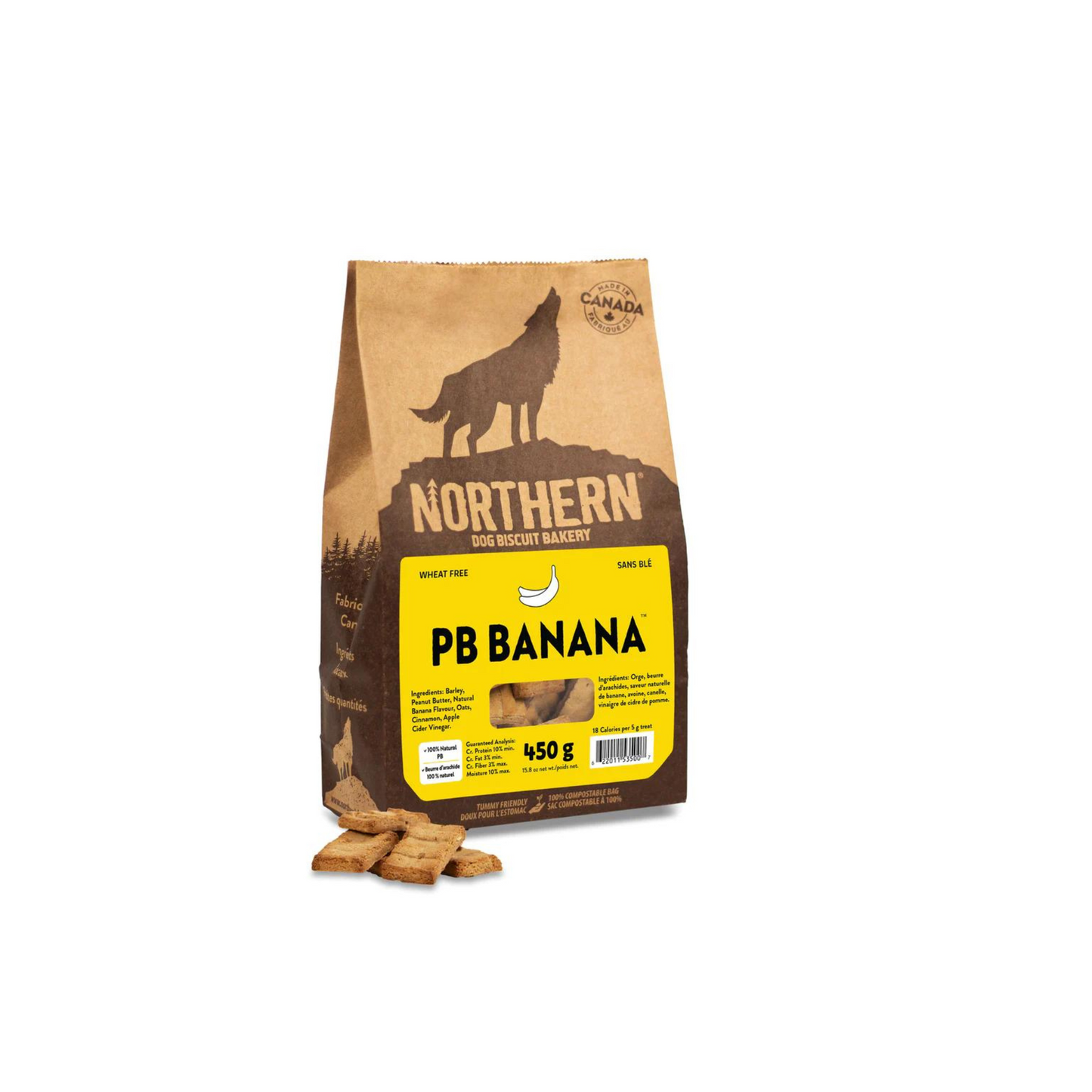 Northern Classic - Biscuits pour chien sans blé (beurre d'arachide et banane)