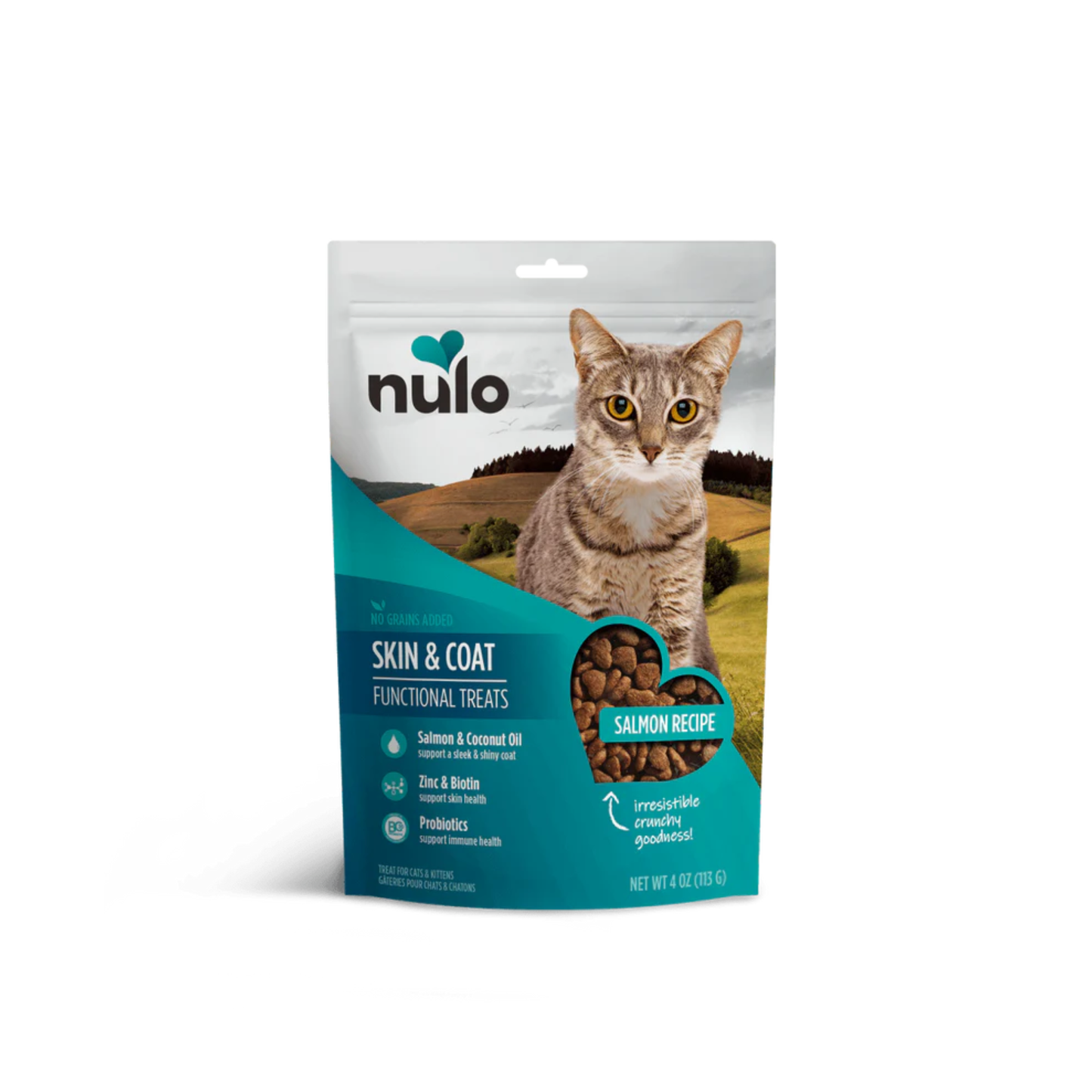 Nulo - Gâteries saines et fonctionnelles croquantes pour chat pour la peau et le pelage (saumon)