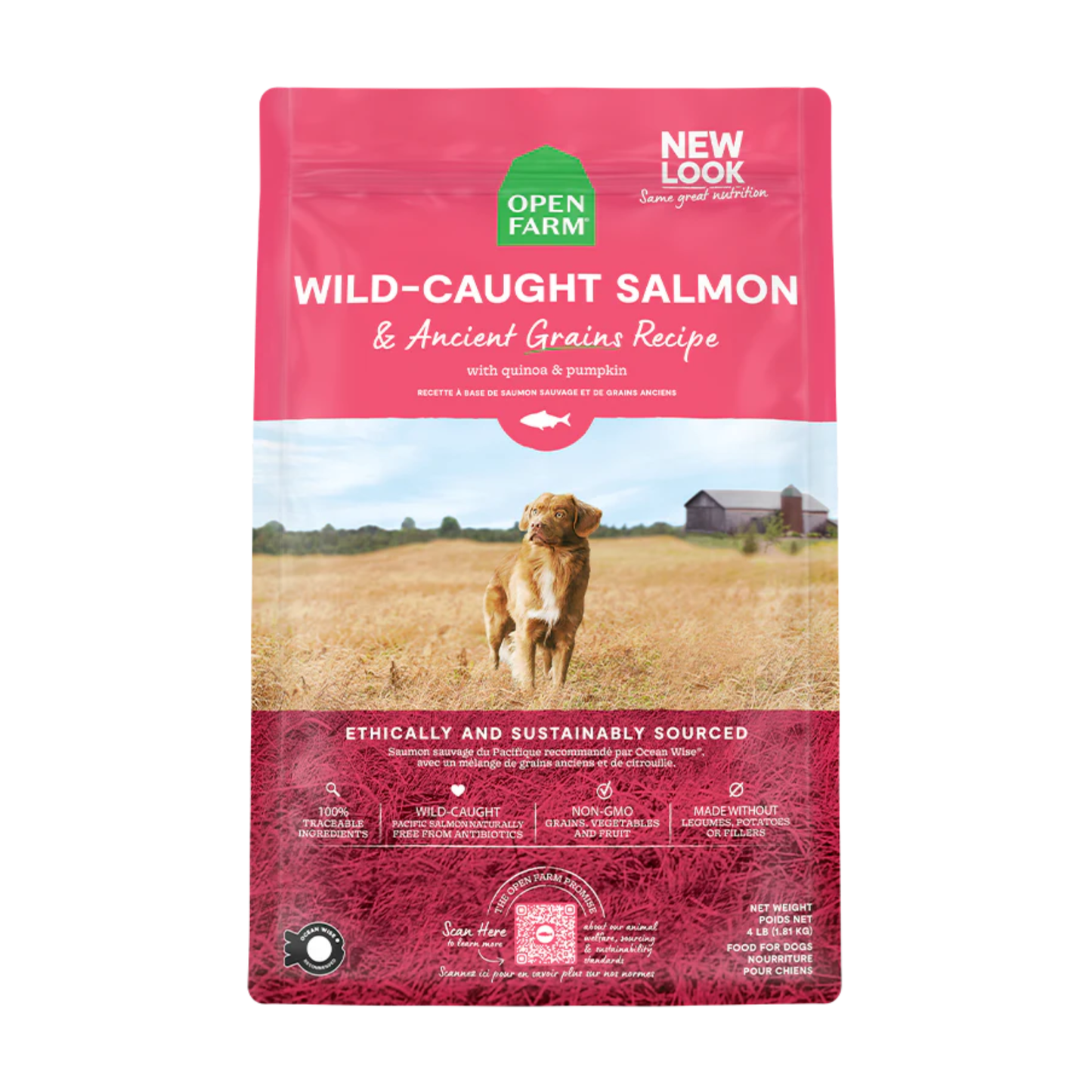 Open Farm - Croquettes pour chien (au saumon, avec grains)