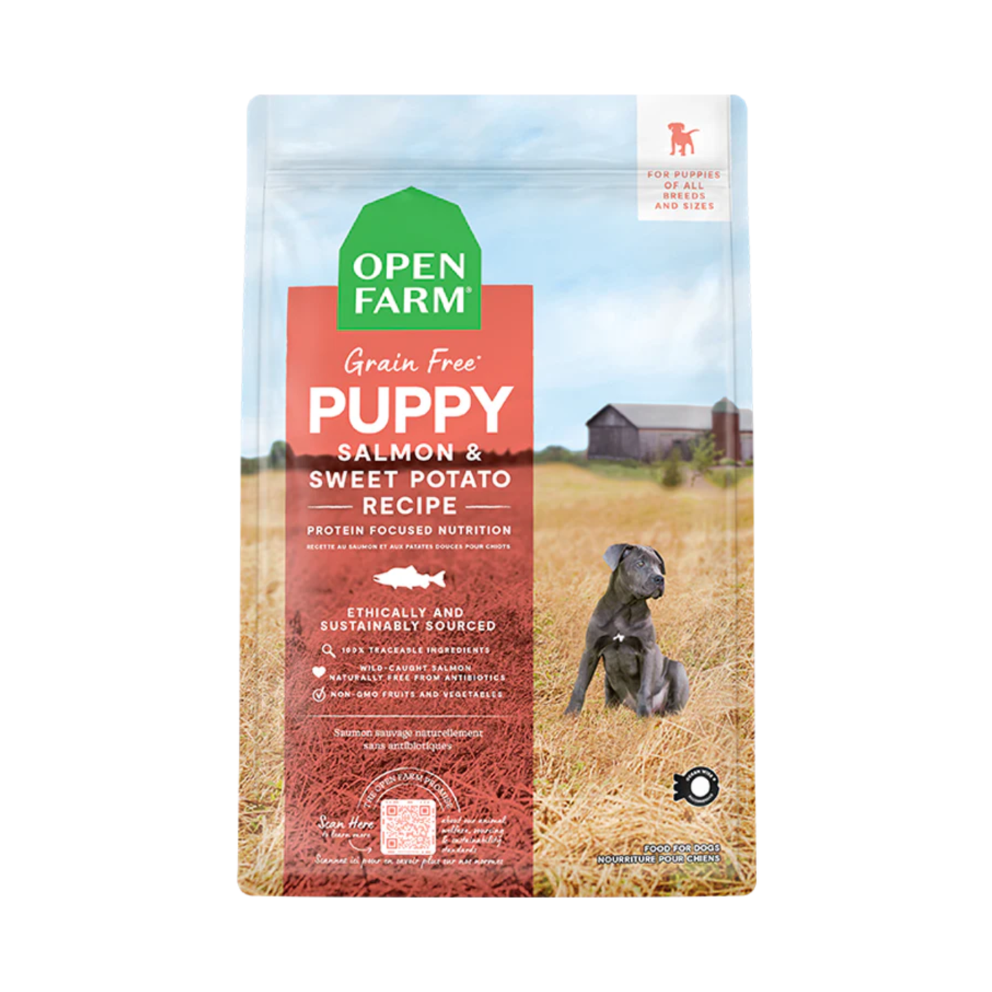 Open Farm - Croquettes pour chiot (saumon, sans grains)