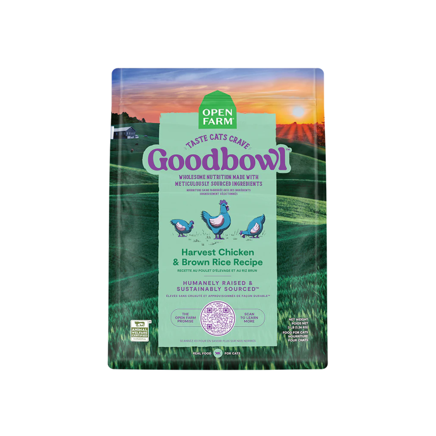 Open Farm - GoodBowl™ Nourriture sèche pour chat au poulet et au riz brun