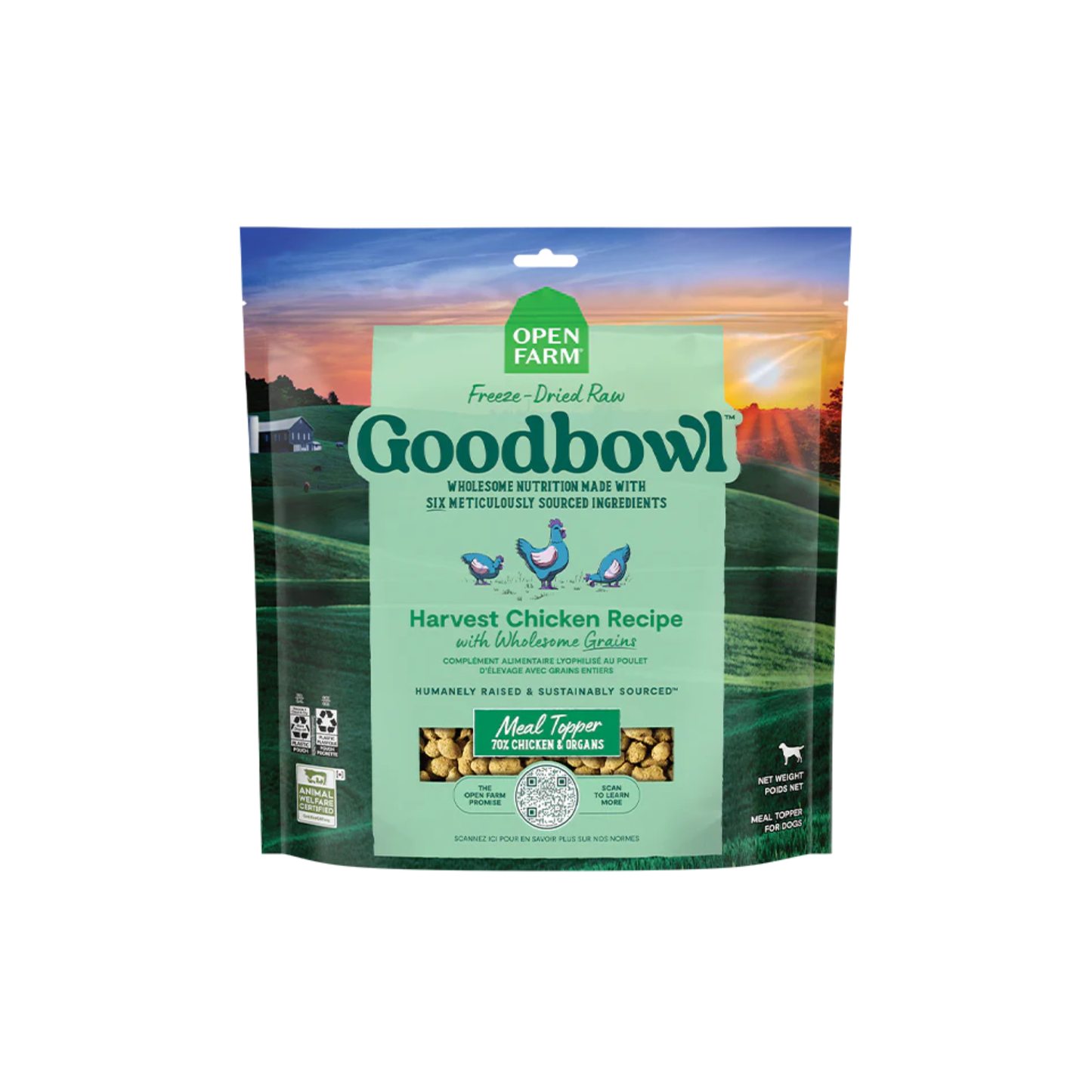 Open Farm - Goodbowl Nourriture crue lyophilisée pour chien au poulet