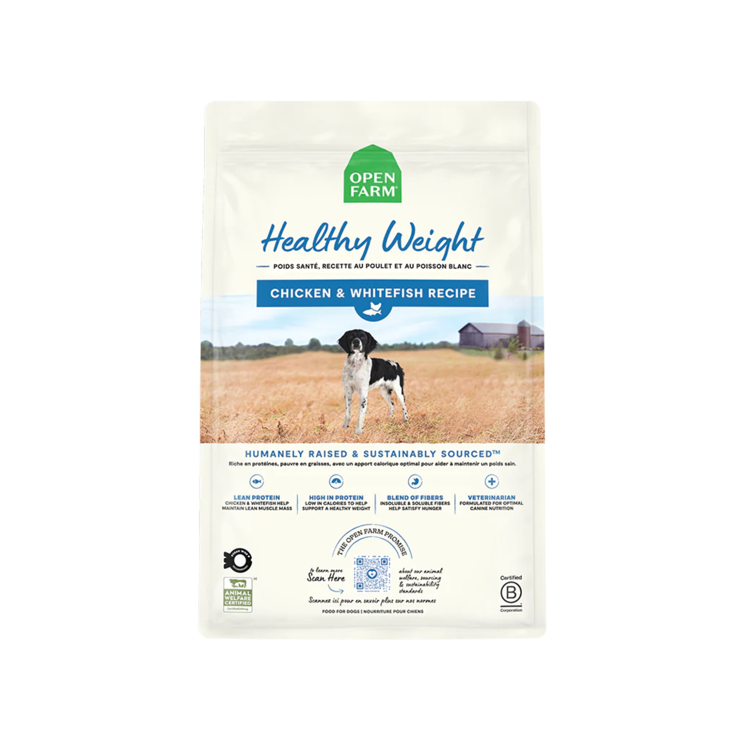 Open Farm - Nourriture pour chien poids santé (poulet et poisson blanc, avec grains)