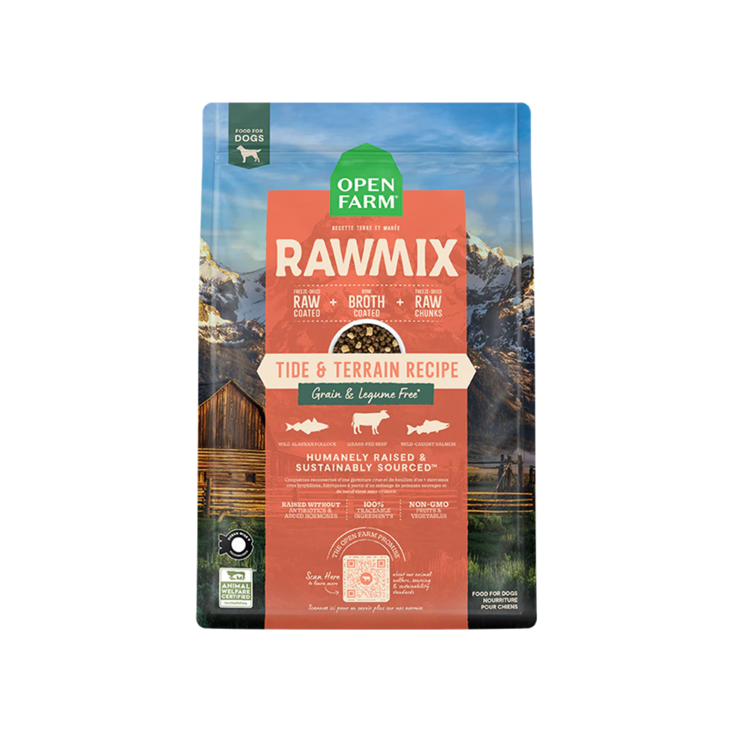 Open Farm - Tide and Terrain sans grains RawMix pour chien (boeuf et poisson)