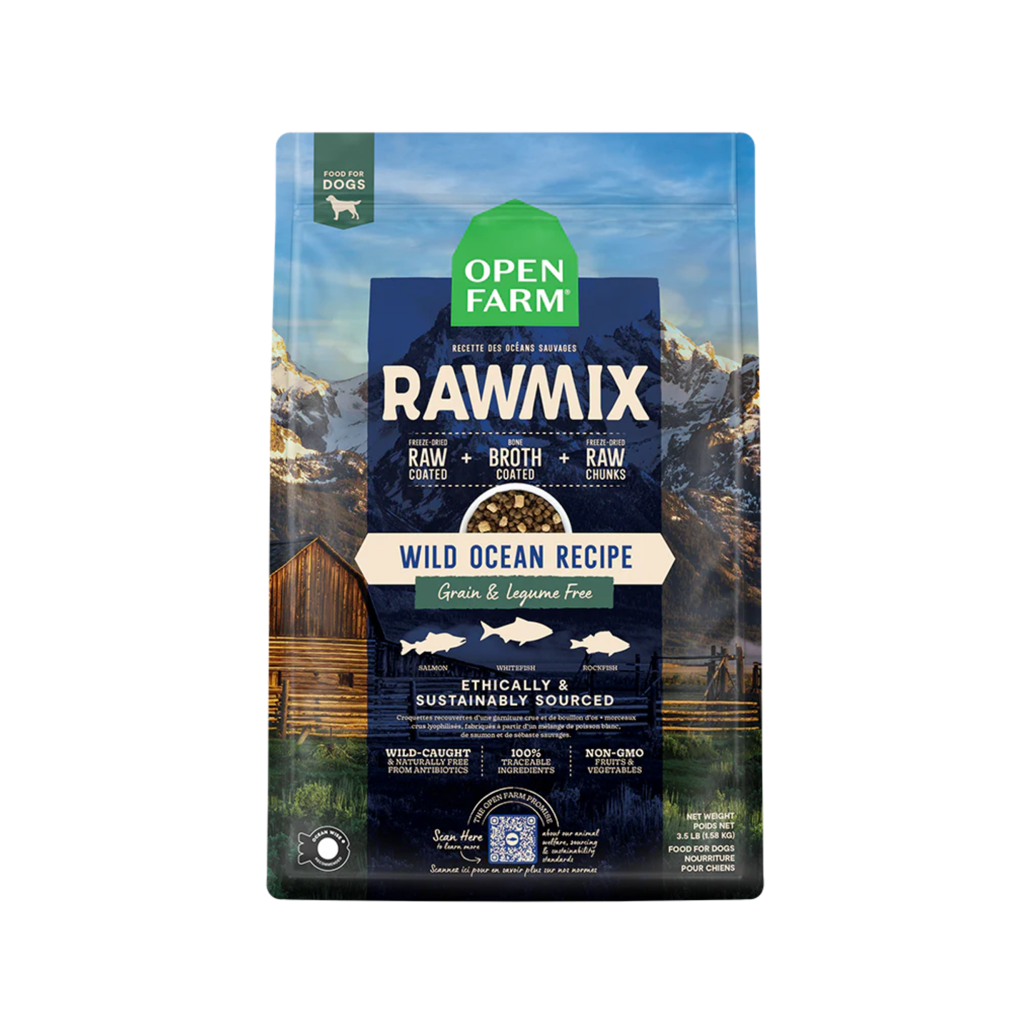 Open Farm - Wild Ocean sans grains RawMix pour chien (poisson)