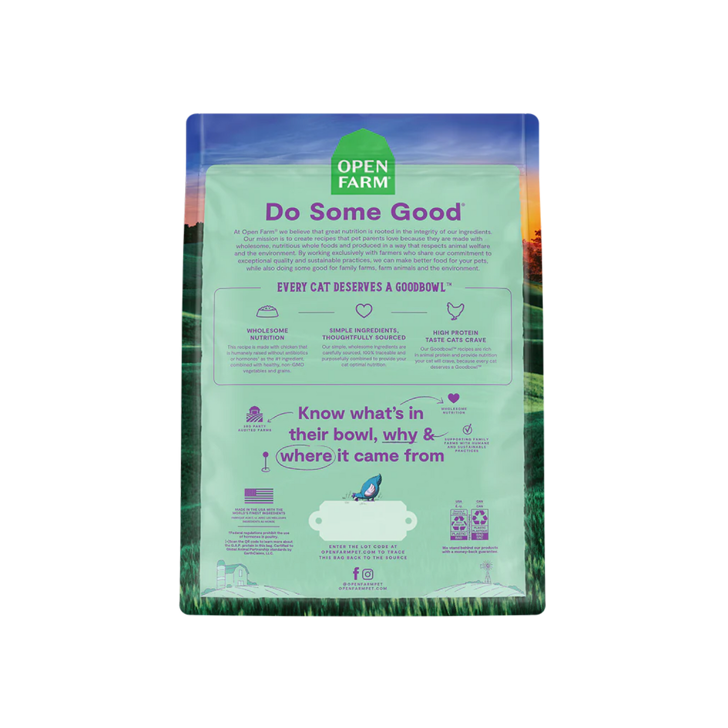 Open Farm - GoodBowl™ Nourriture sèche pour chat au poulet et au riz brun