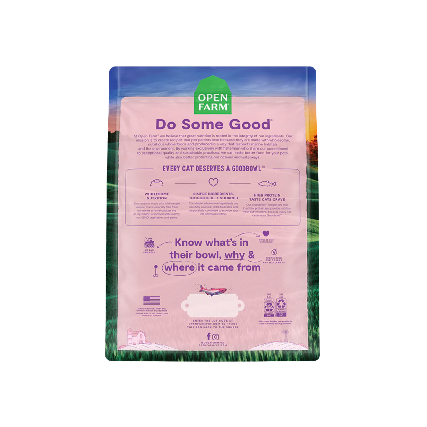 Open Farm - GoodBowl™ Nourriture sèche pour chat au saumon sauvage et au riz brun