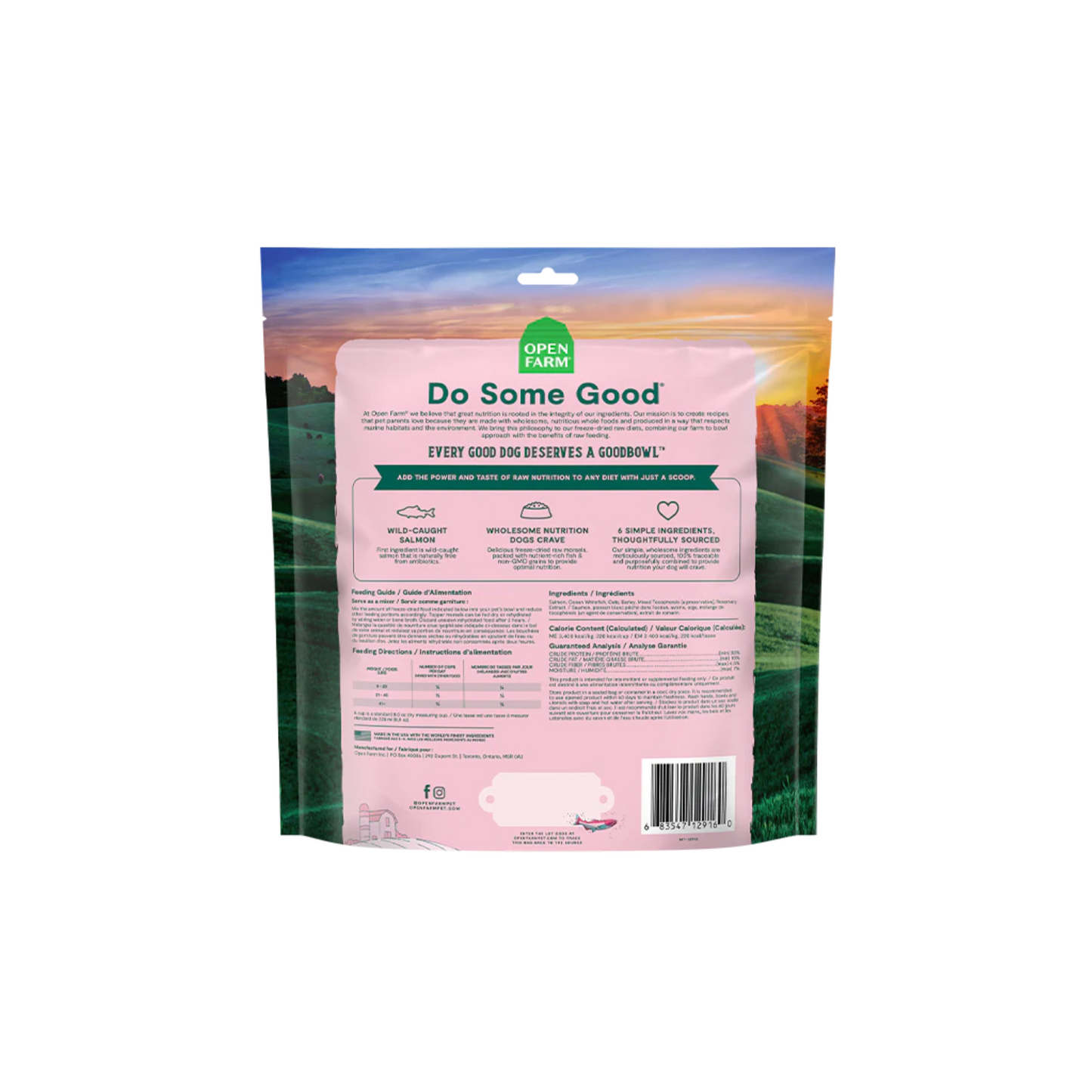 Open Farm - Goodbowl Nourriture crue lyophilisée pour chien au saumon sauvage