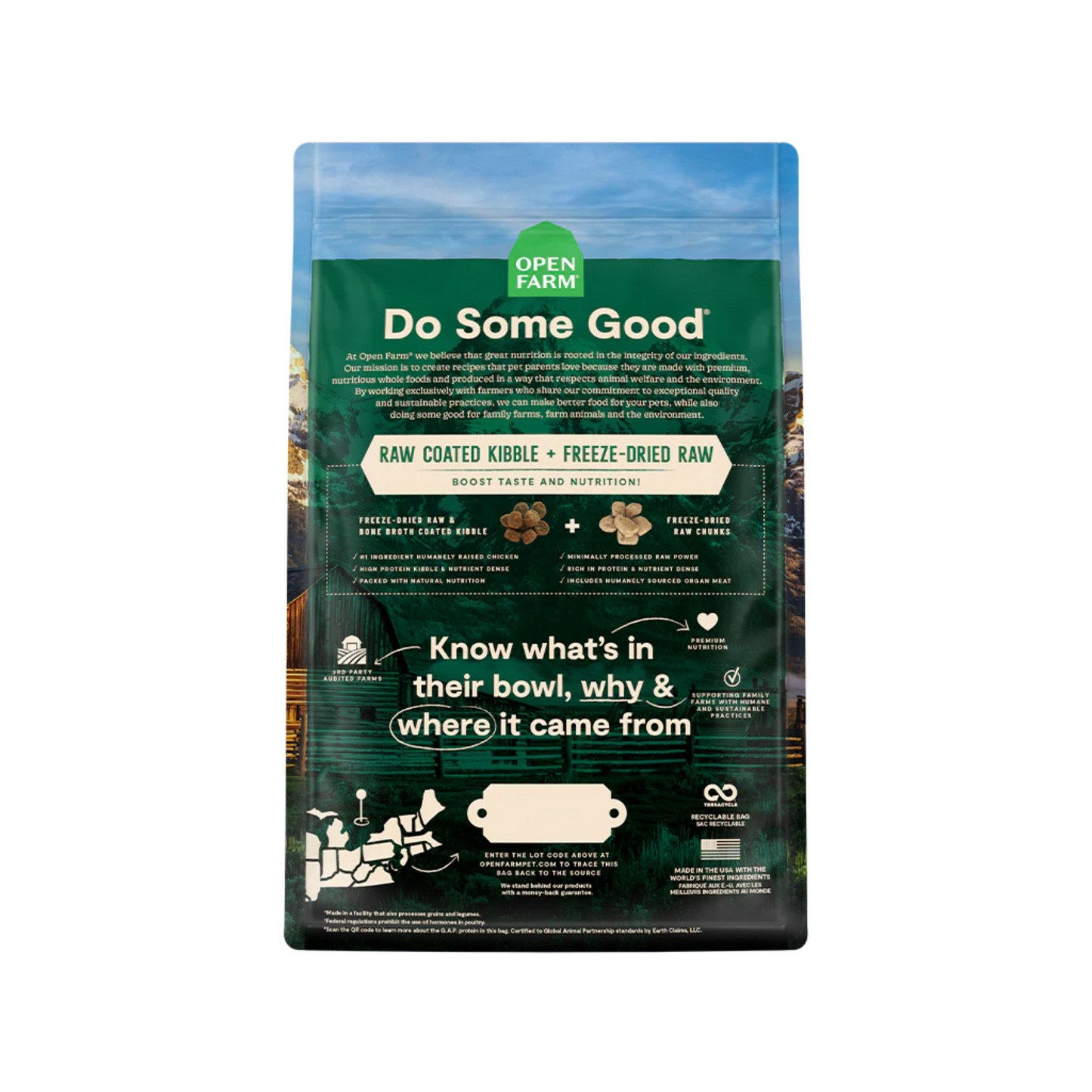 Open Farm - Open Prairie sans grains RawMix pour chien (poulet et dinde)
