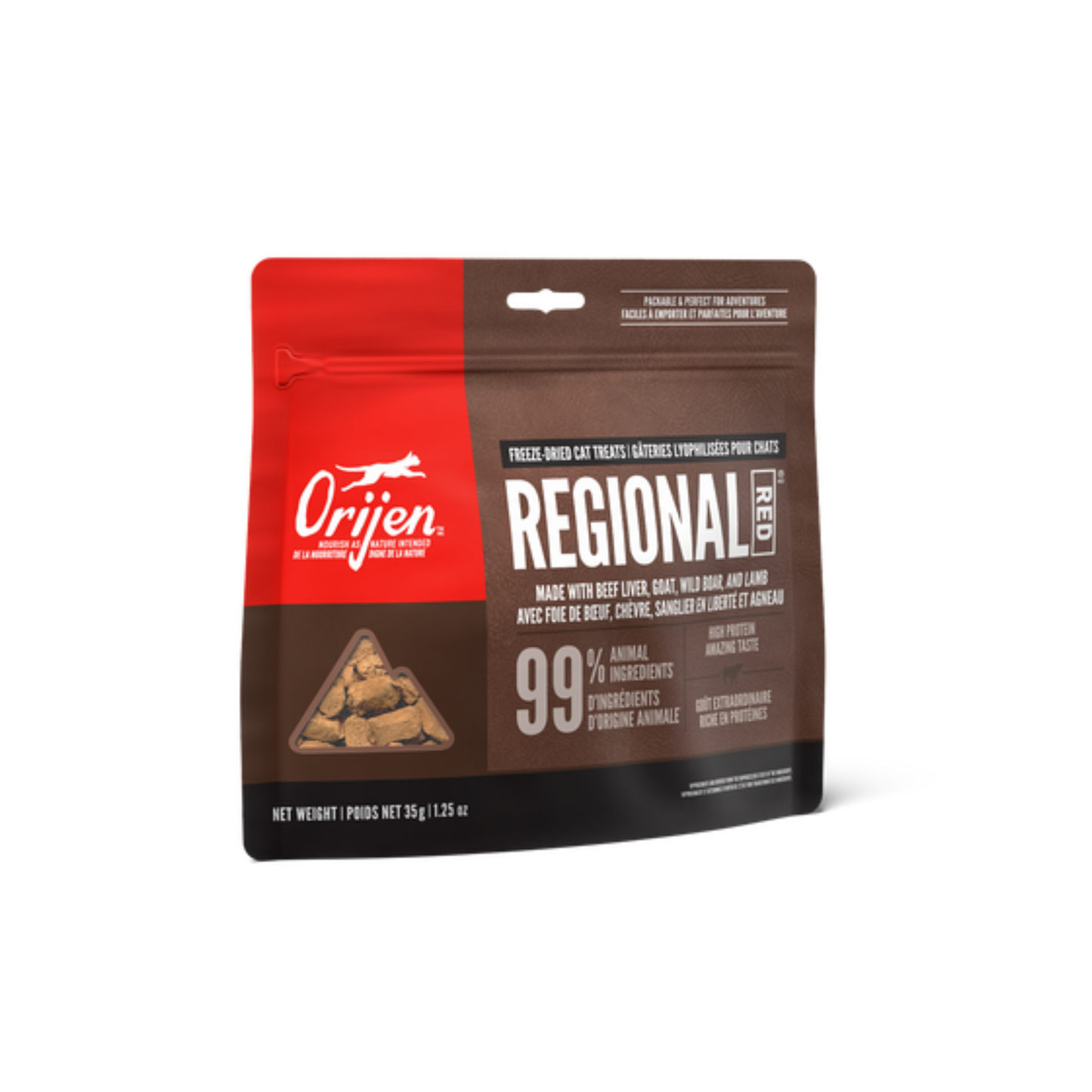 Orijen - Gâteries lyophilisées recette Regional Red pour chat