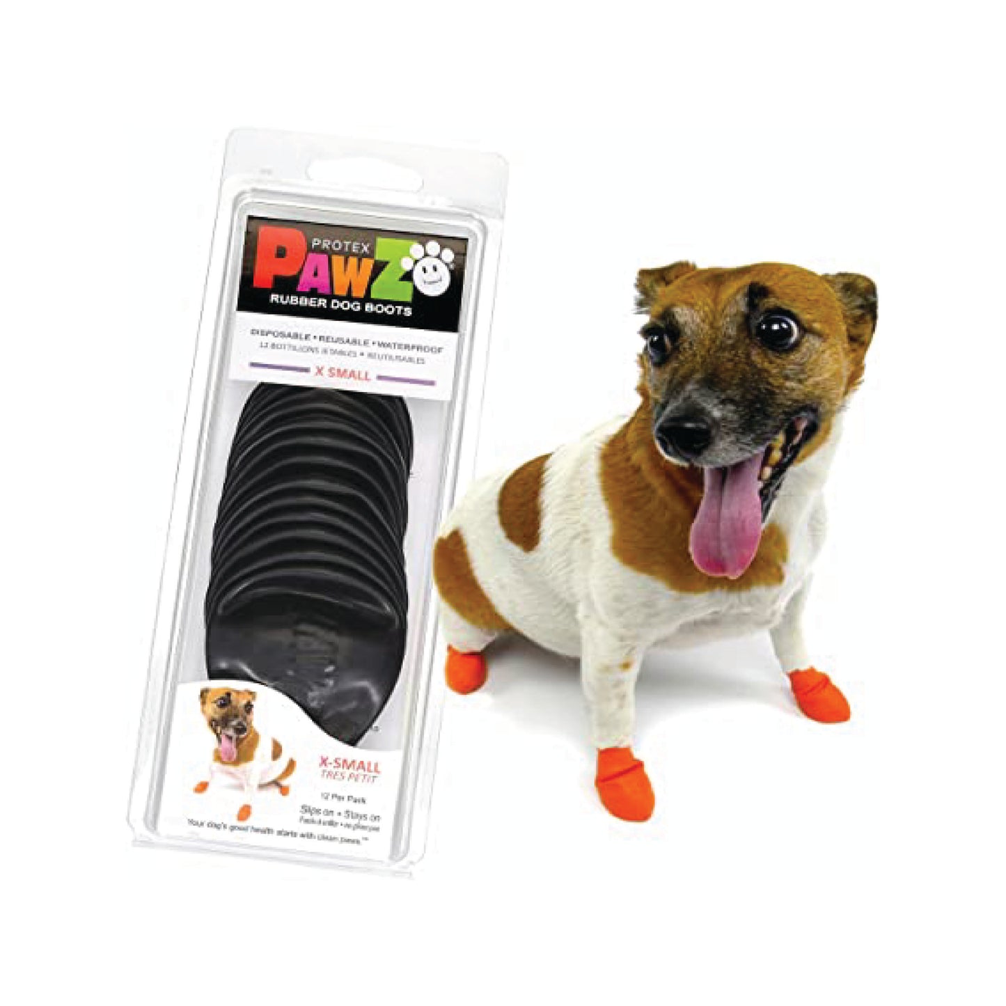 PawZ - Bottes noires en caoutchouc pour chien