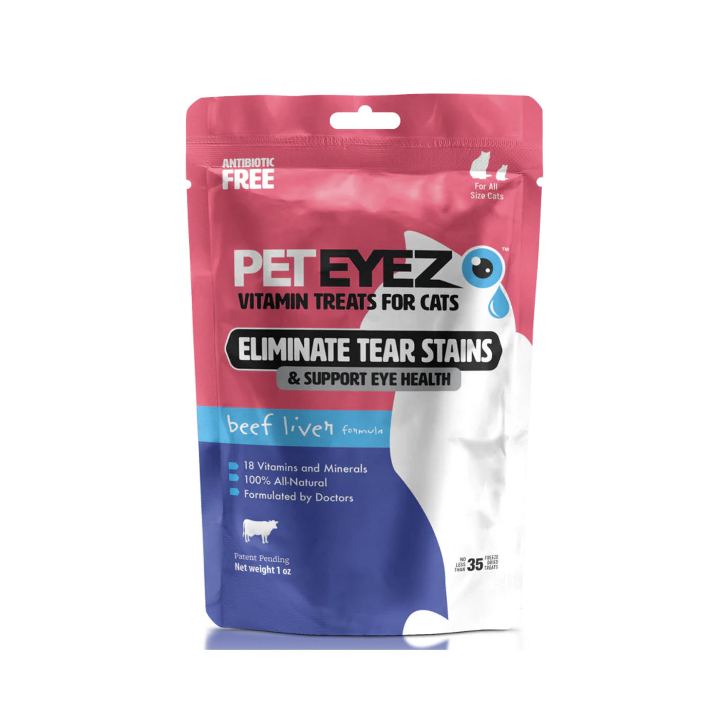Pet Eyez - Gâteries pour chat anti-larmes (au foie de bœuf)
