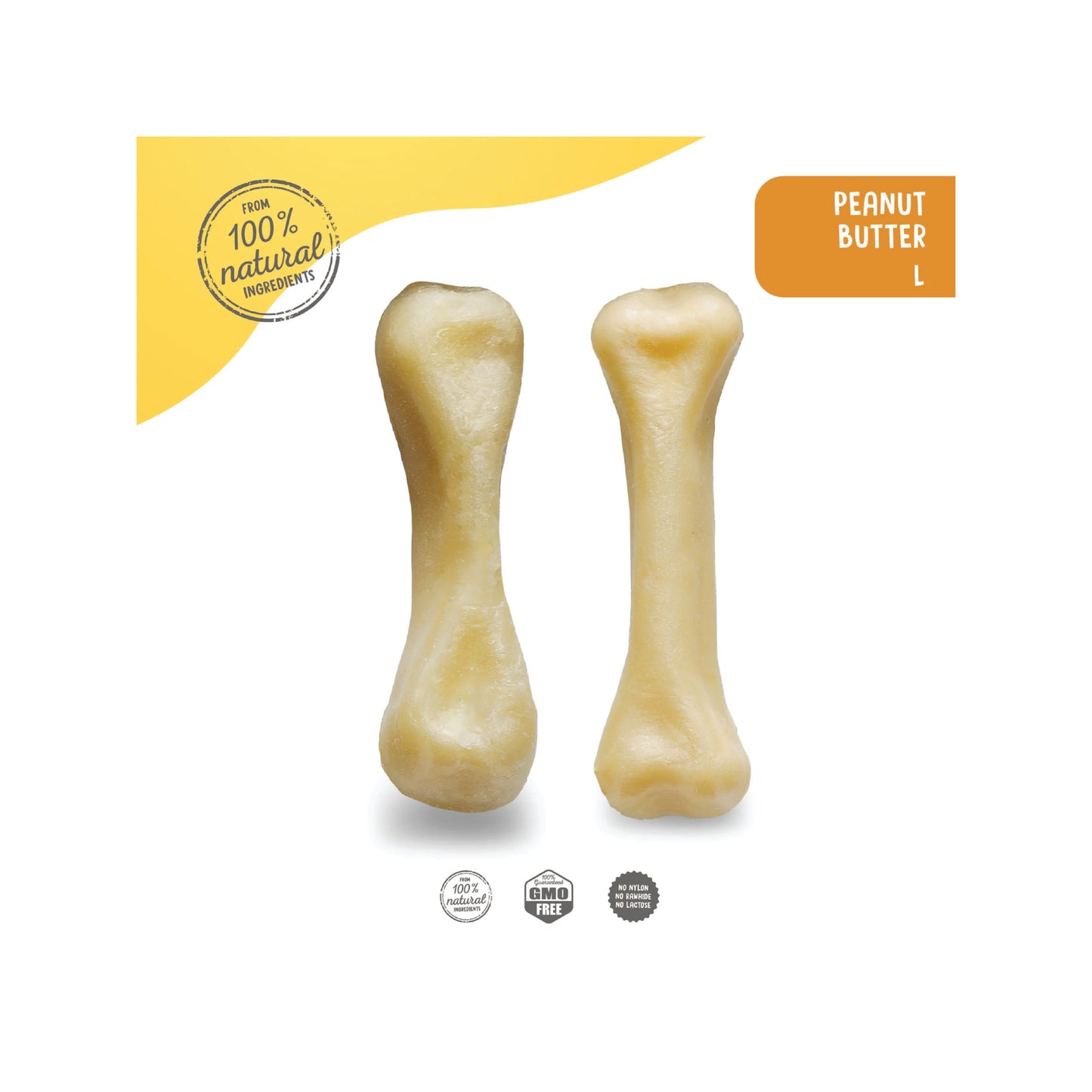 Plutos - Gâterie à mastiquer saine pour chien (fromage et beurre d'arachide)