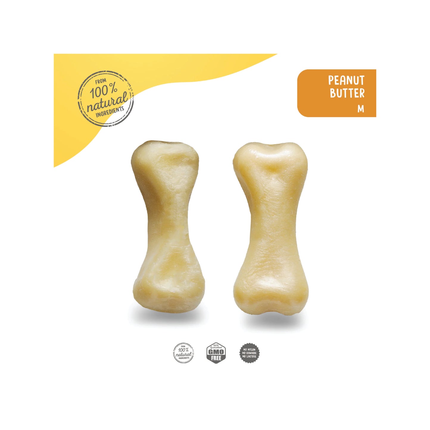 Plutos - Gâterie à mastiquer saine pour chien (fromage et beurre d'arachide)