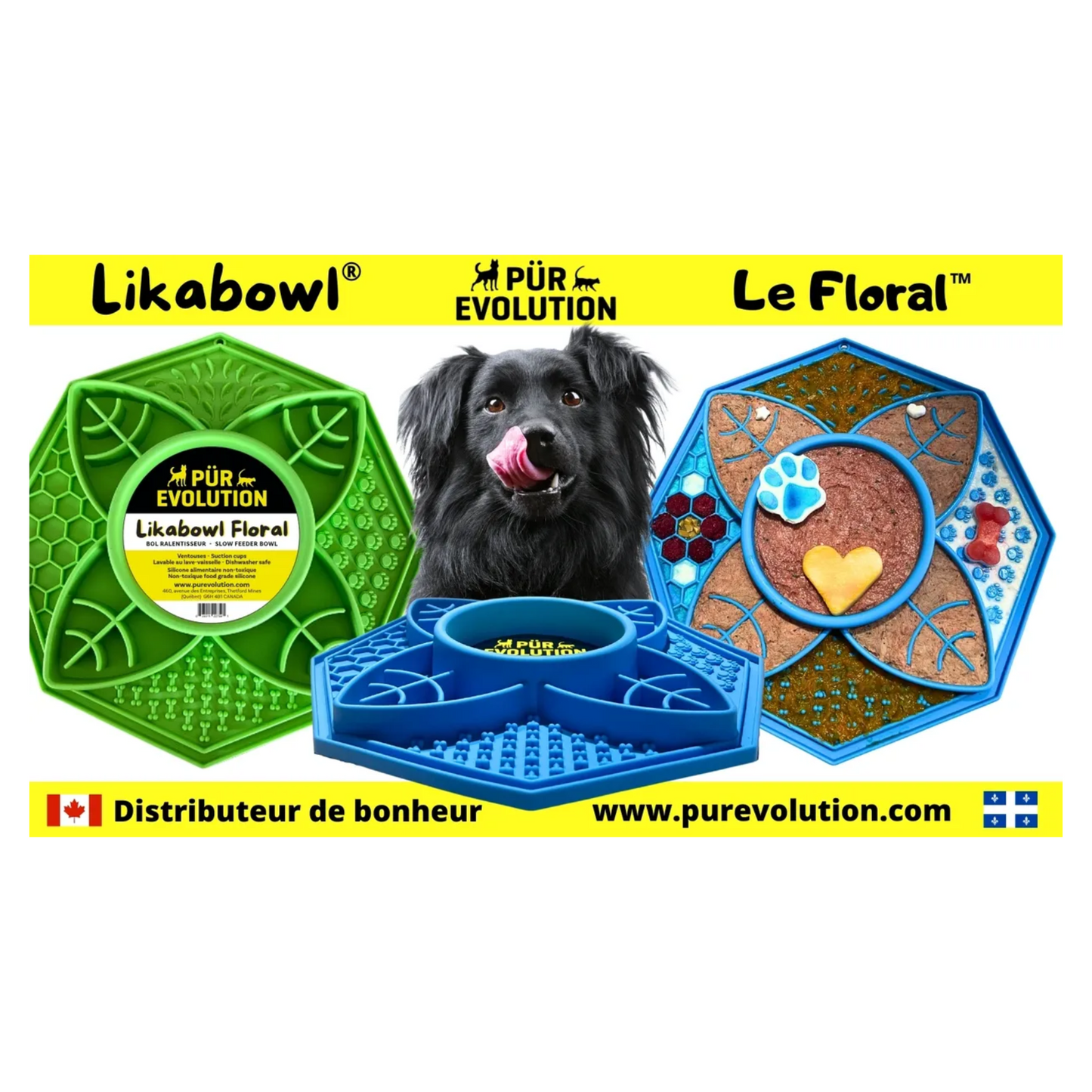 PÜR Evolution - LickaBowl tapis de lèche et ralentisseur pour chien et chat (vert)