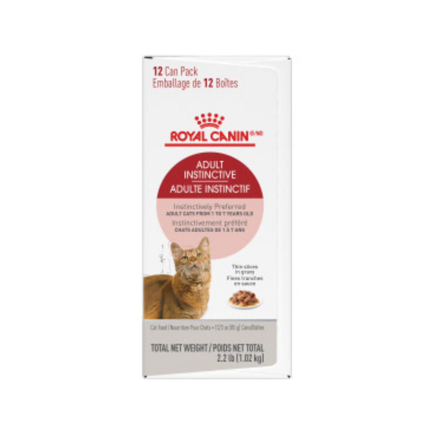 Royal Canin - Nourriture pour chat en conserve pour Adulte Instinctif tranches en sauce (paquet économique de 12)