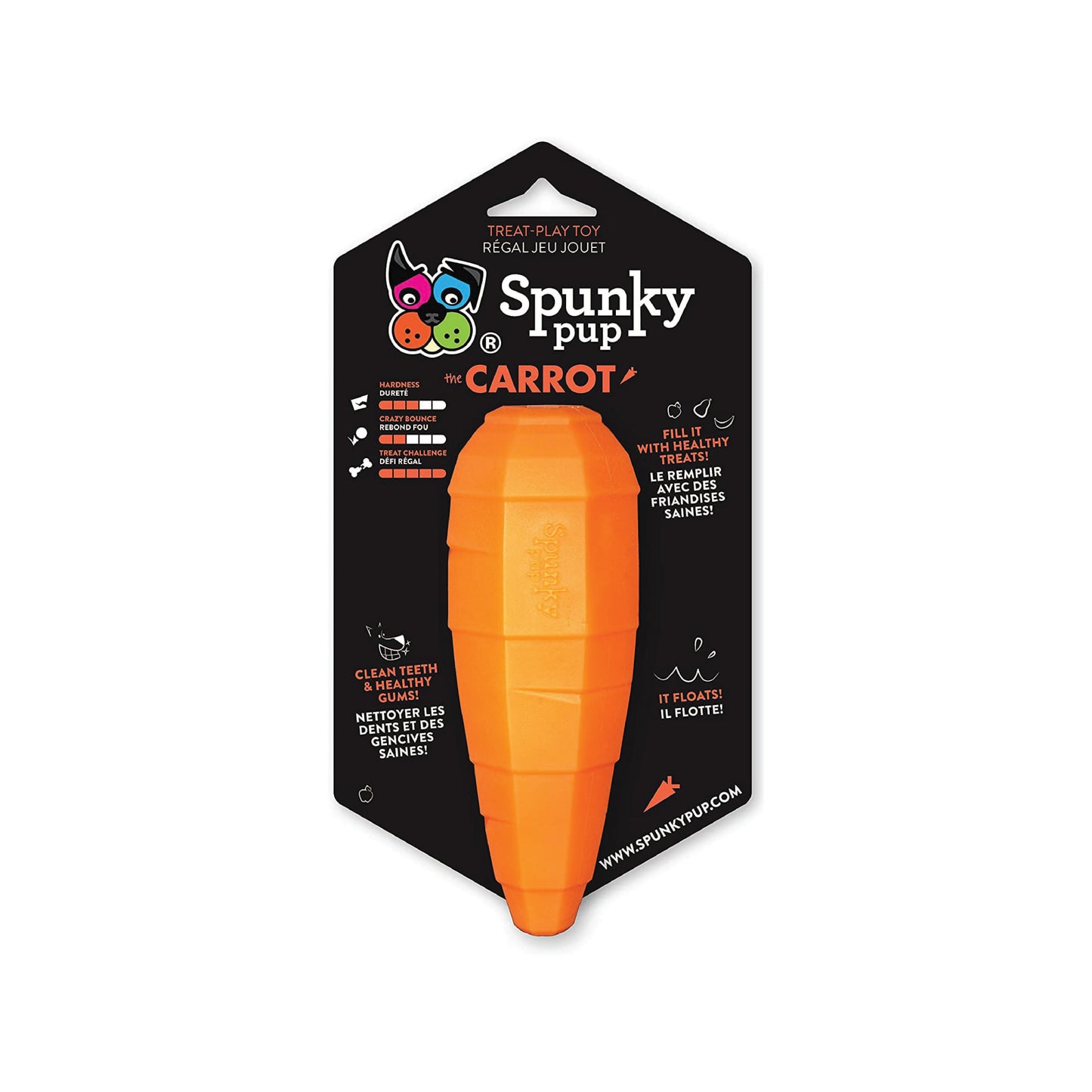 Spunky Pup - Jouet pour chien distributeur de friandises (Carotte)