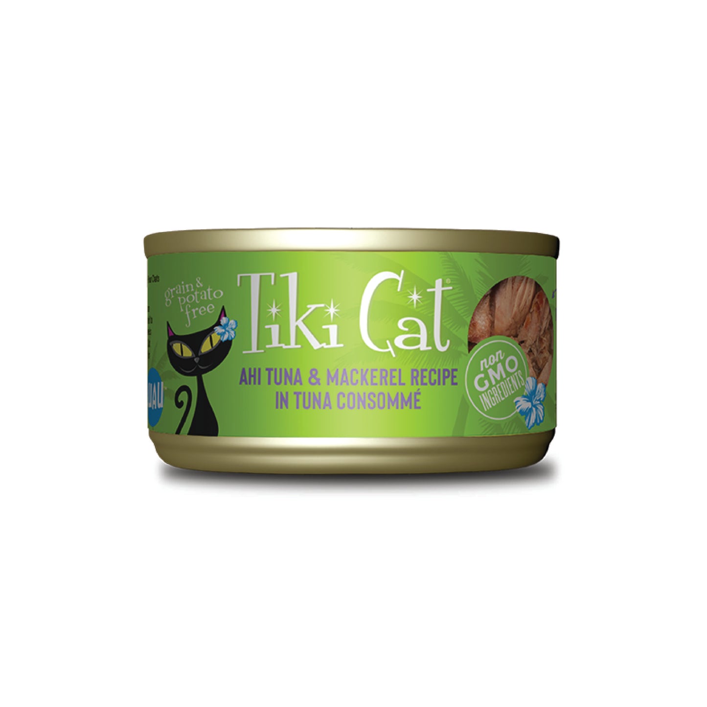 Tiki Cat - Nourriture humide pour chat au thon ahi & maquereau (morceaux déchiquetés)
